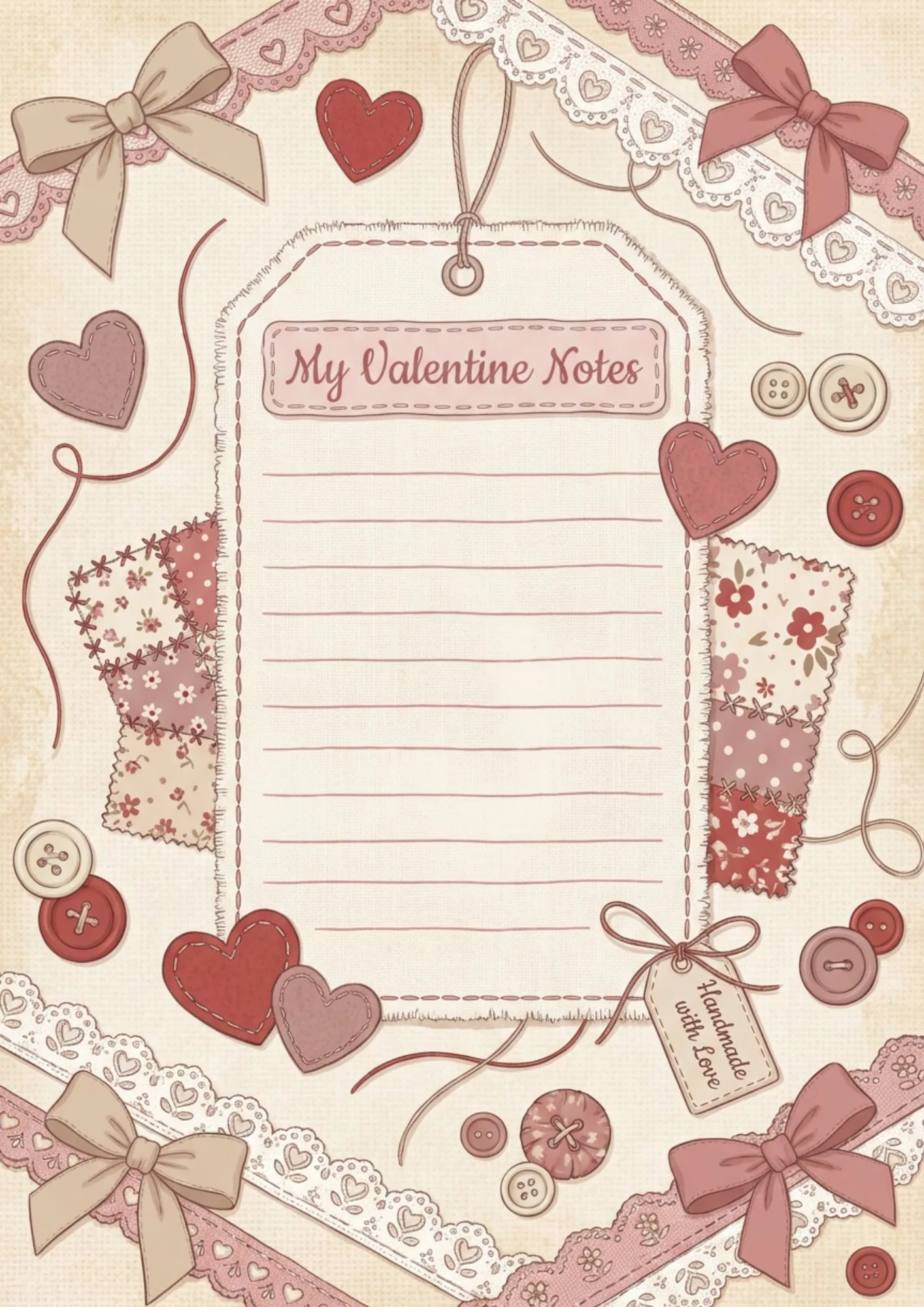 Printable Valentine Memo Pages for Scrapbooking 3
