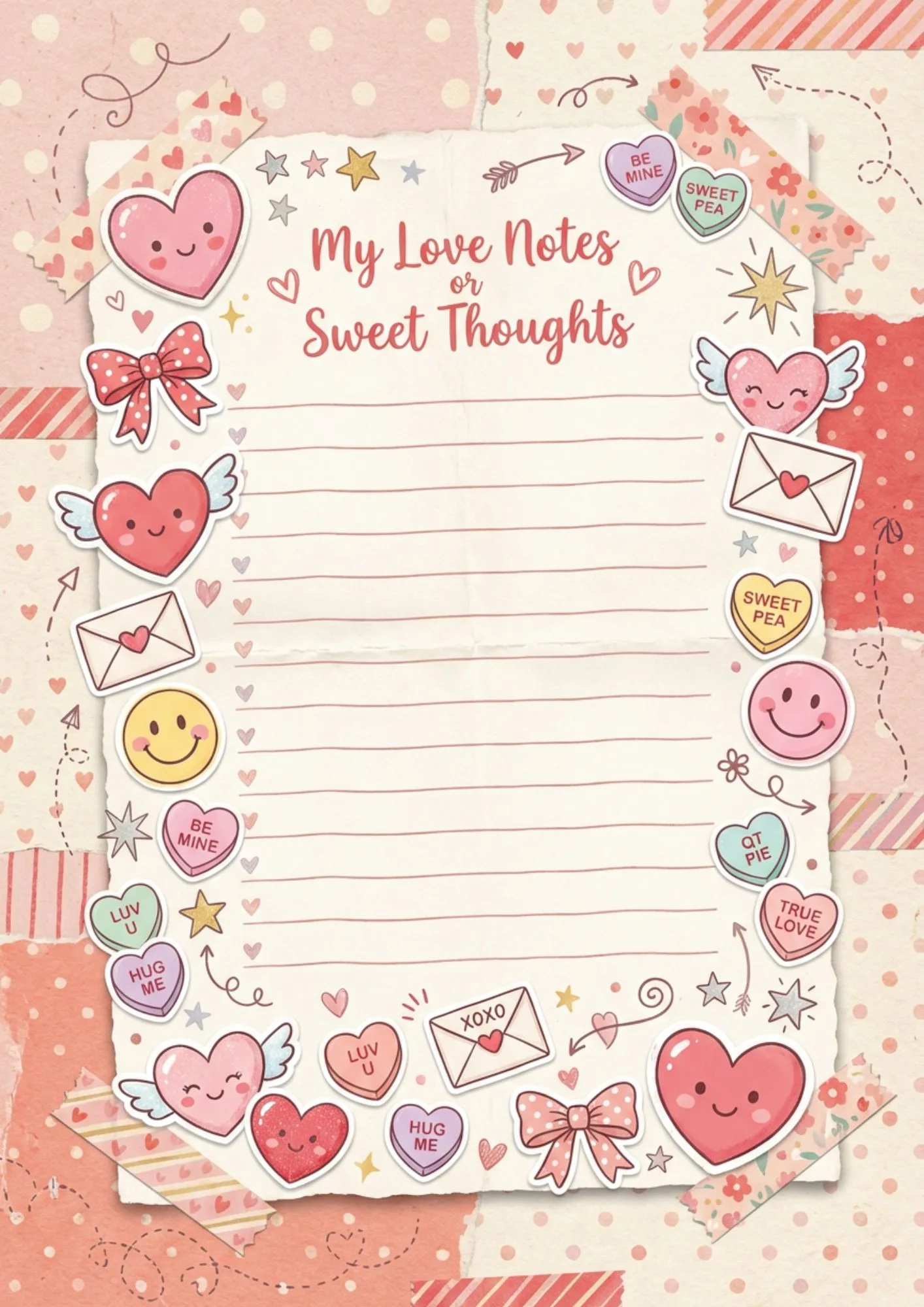 Printable Valentine Memo Pages for Scrapbooking 6