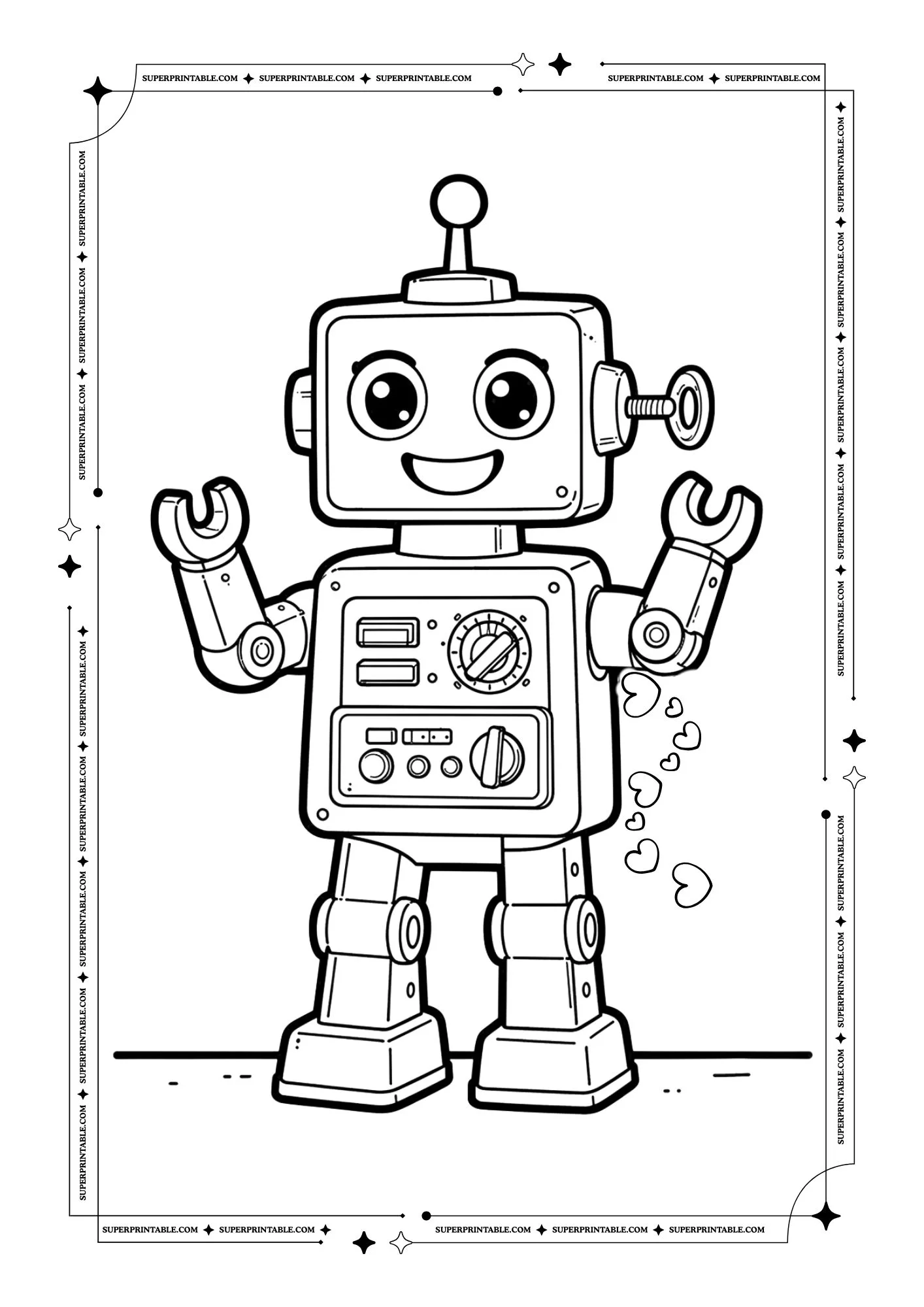 Robots Coloring Pages For Kids 1