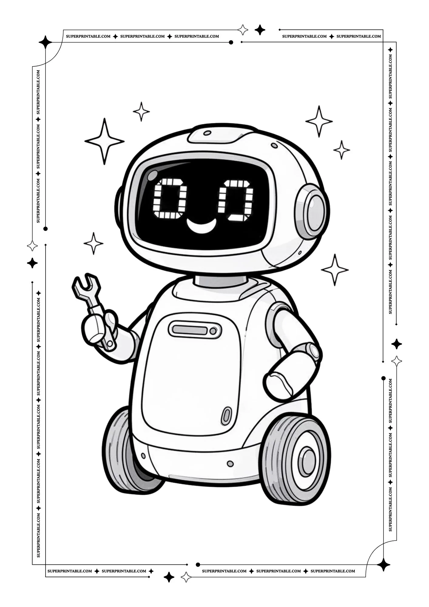 Robots Coloring Pages For Kids 10