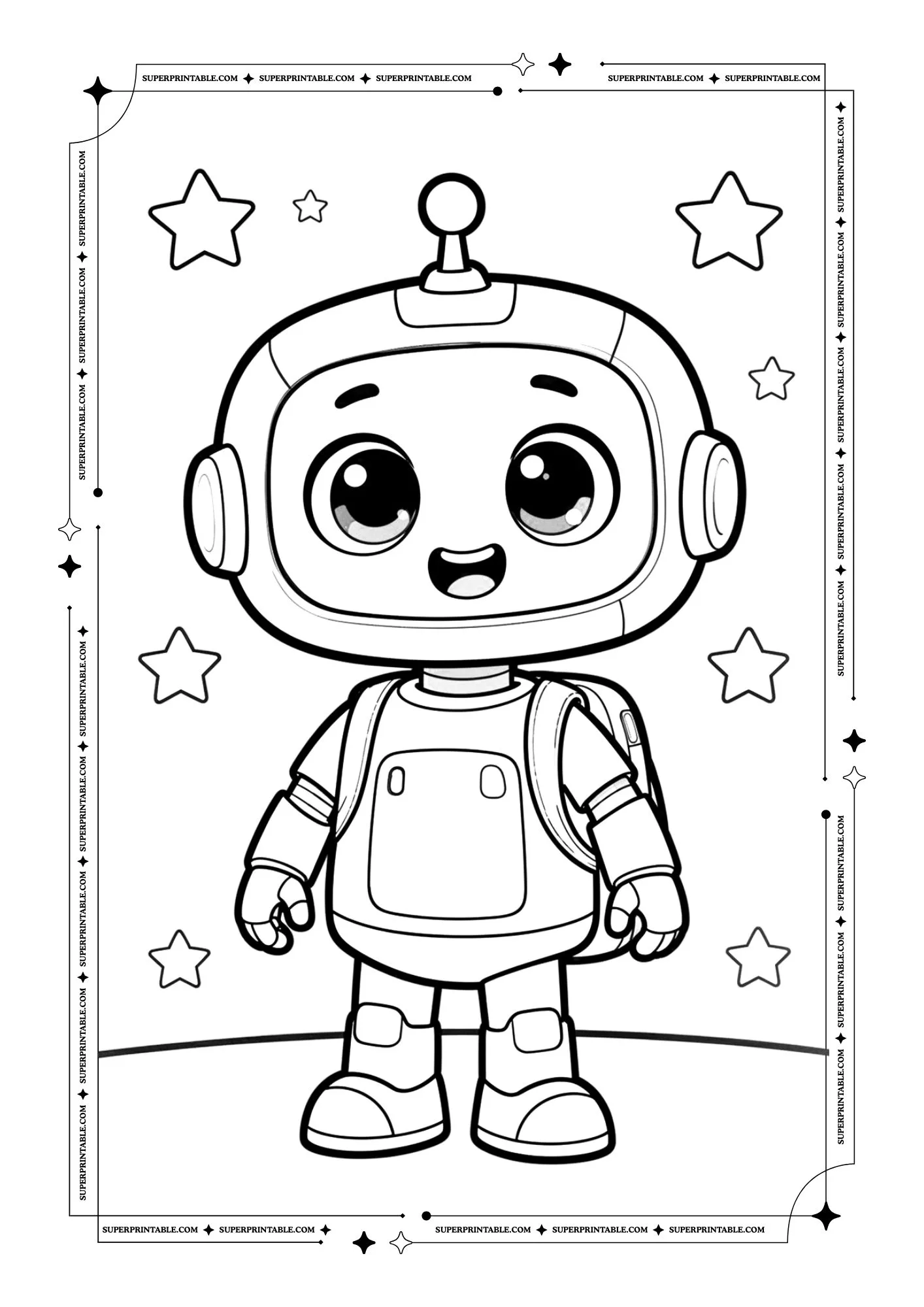 Robots Coloring Pages For Kids 12
