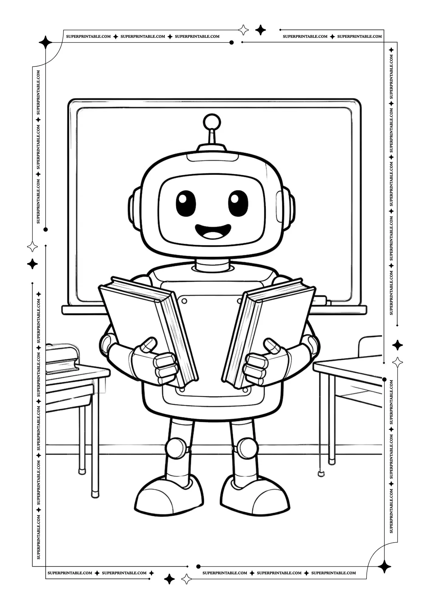 Robots Coloring Pages For Kids 13