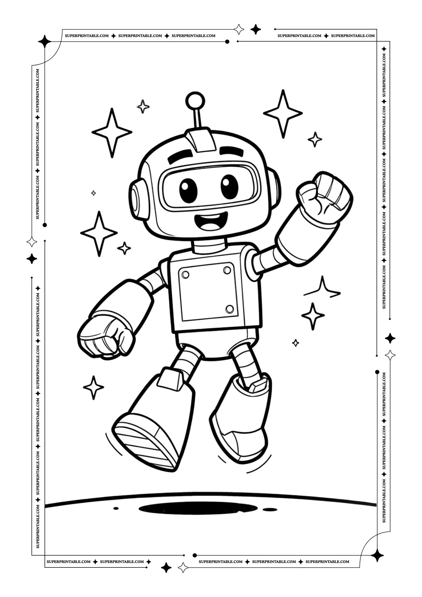 Robots Coloring Pages For Kids 2