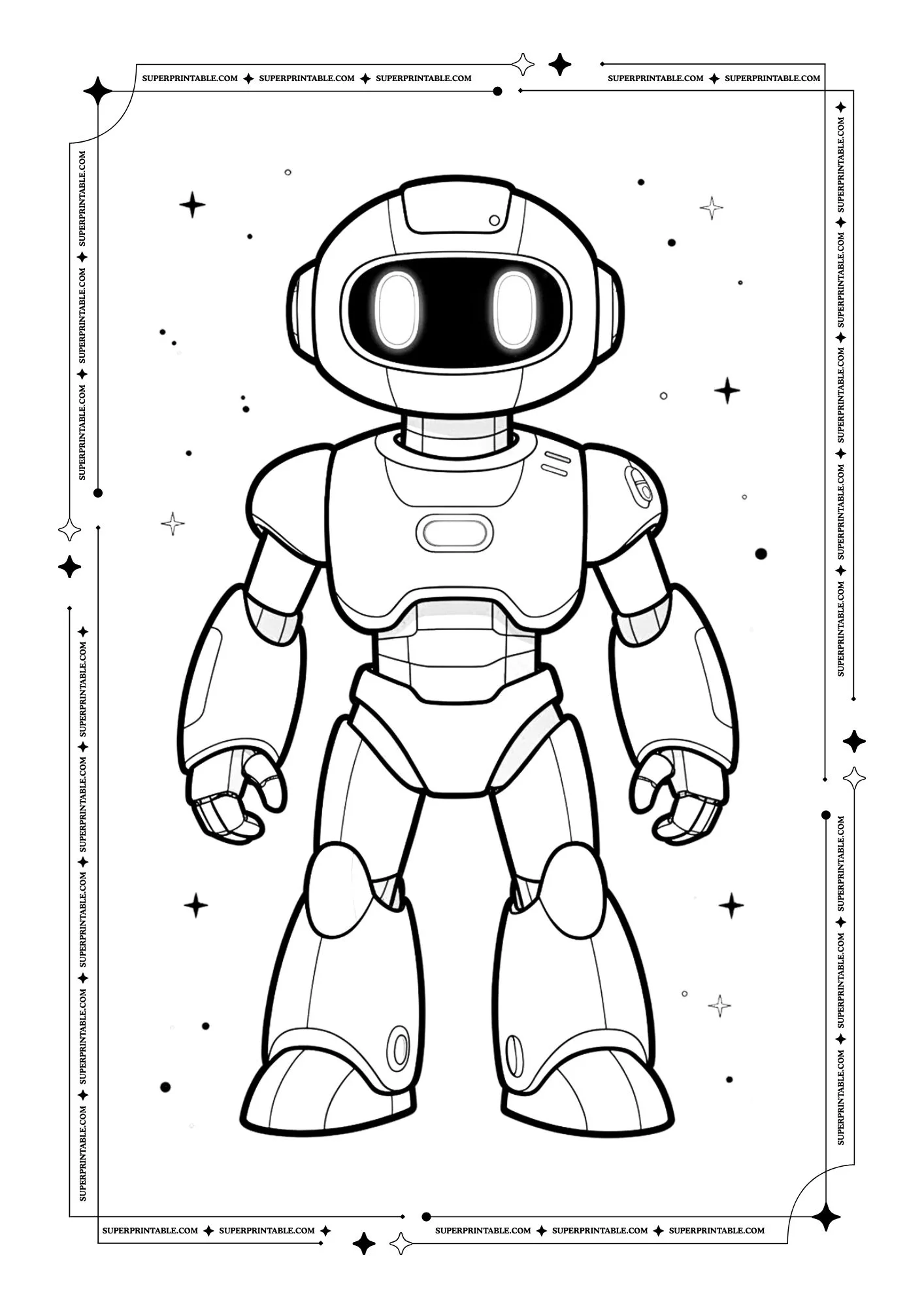 Robots Coloring Pages For Kids 3