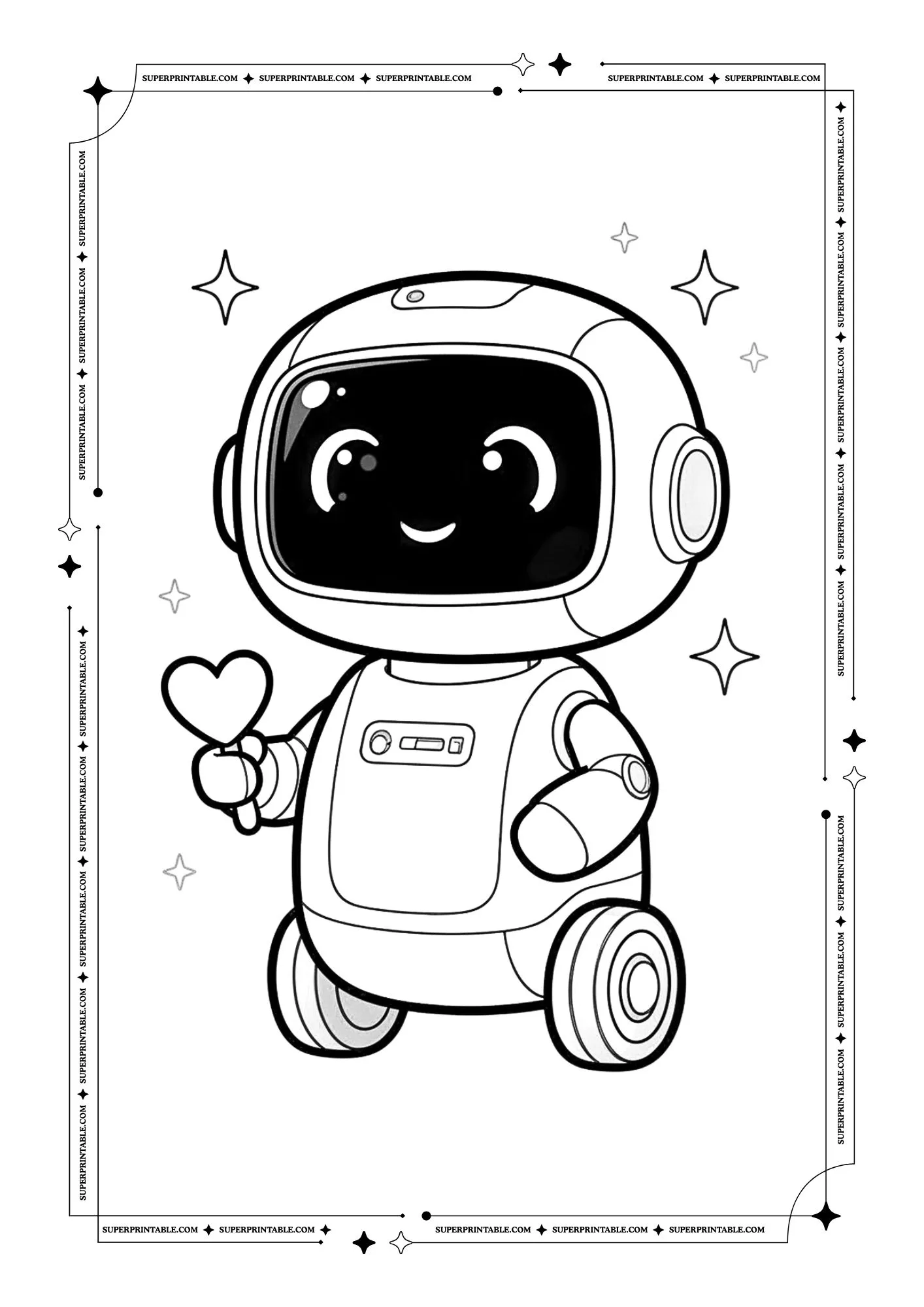 Robots Coloring Pages For Kids 4