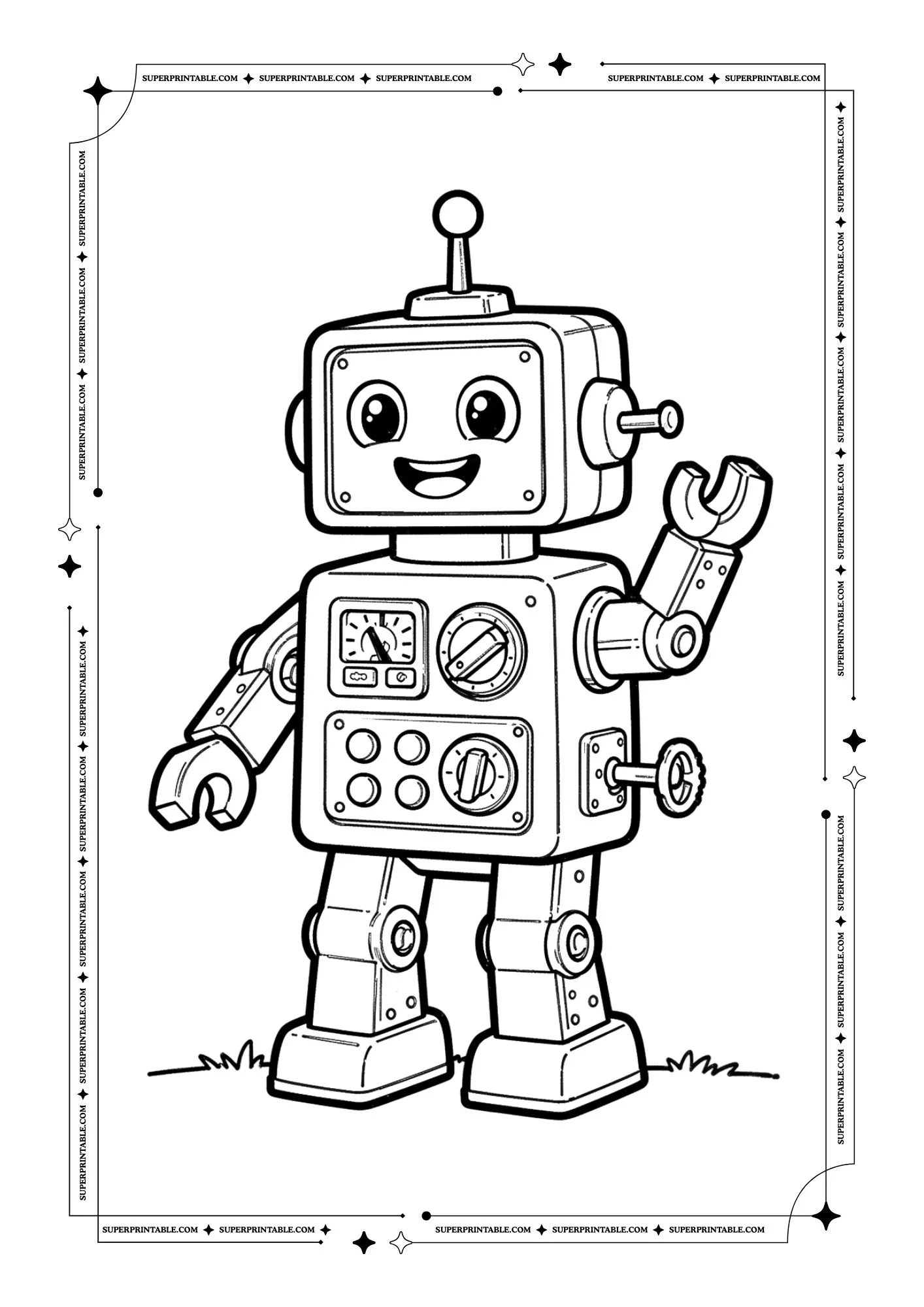 Robots Coloring Pages For Kids 6