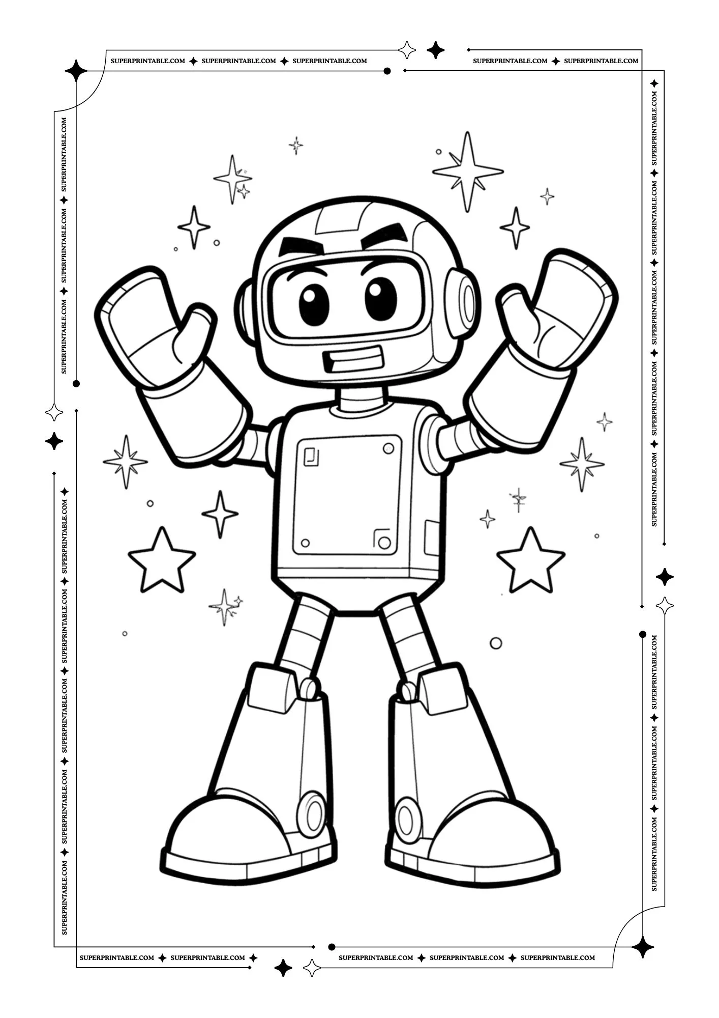 Robots Coloring Pages For Kids 7