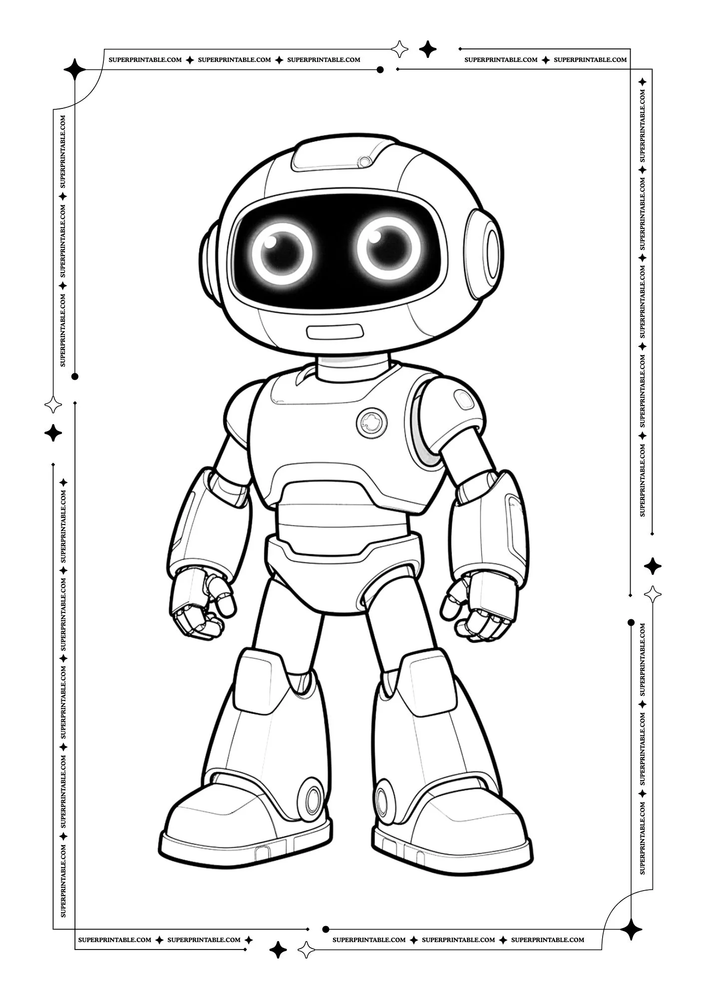 Robots Coloring Pages For Kids 9