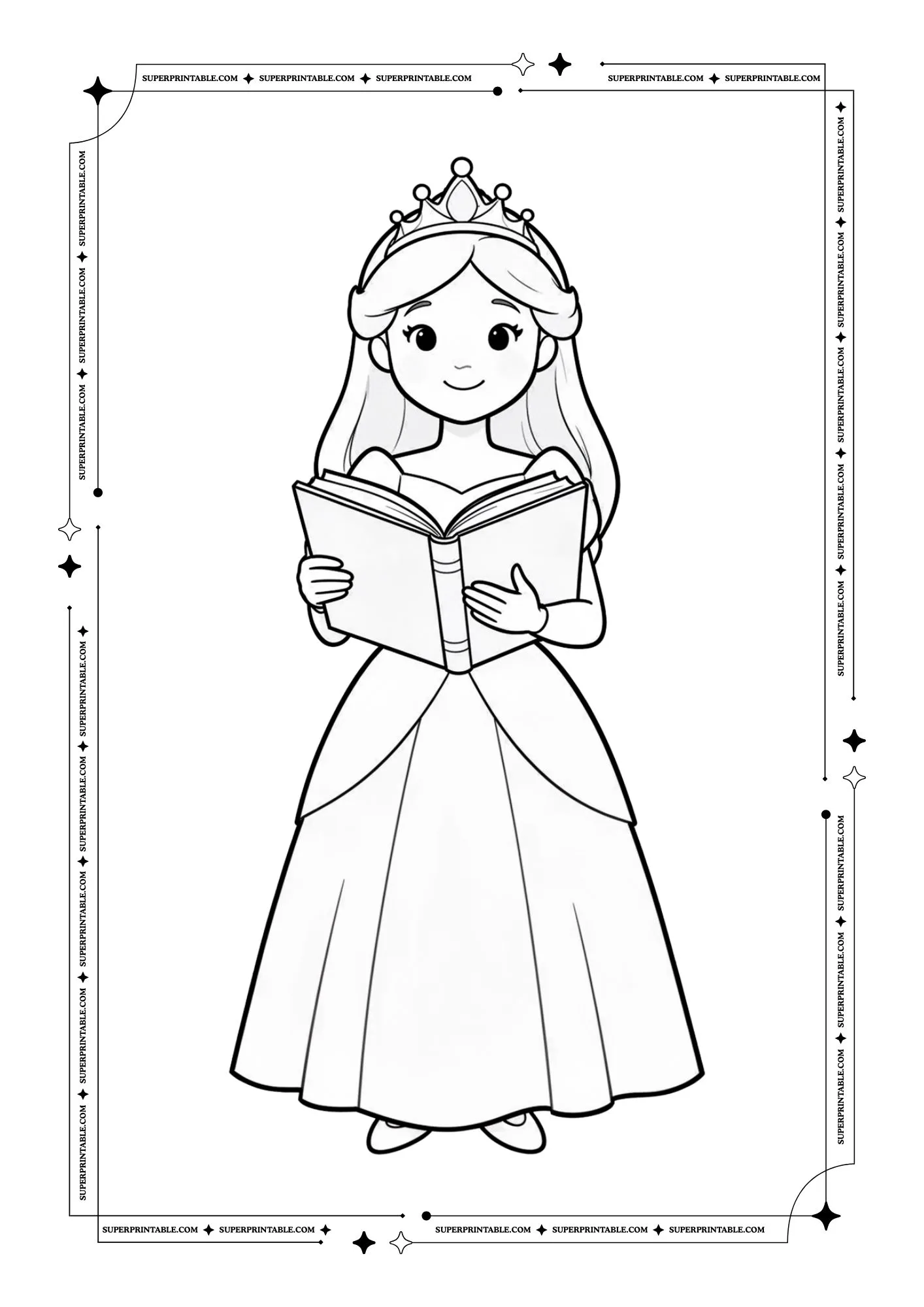 Simple Princess Coloring Pages For Kids 2
