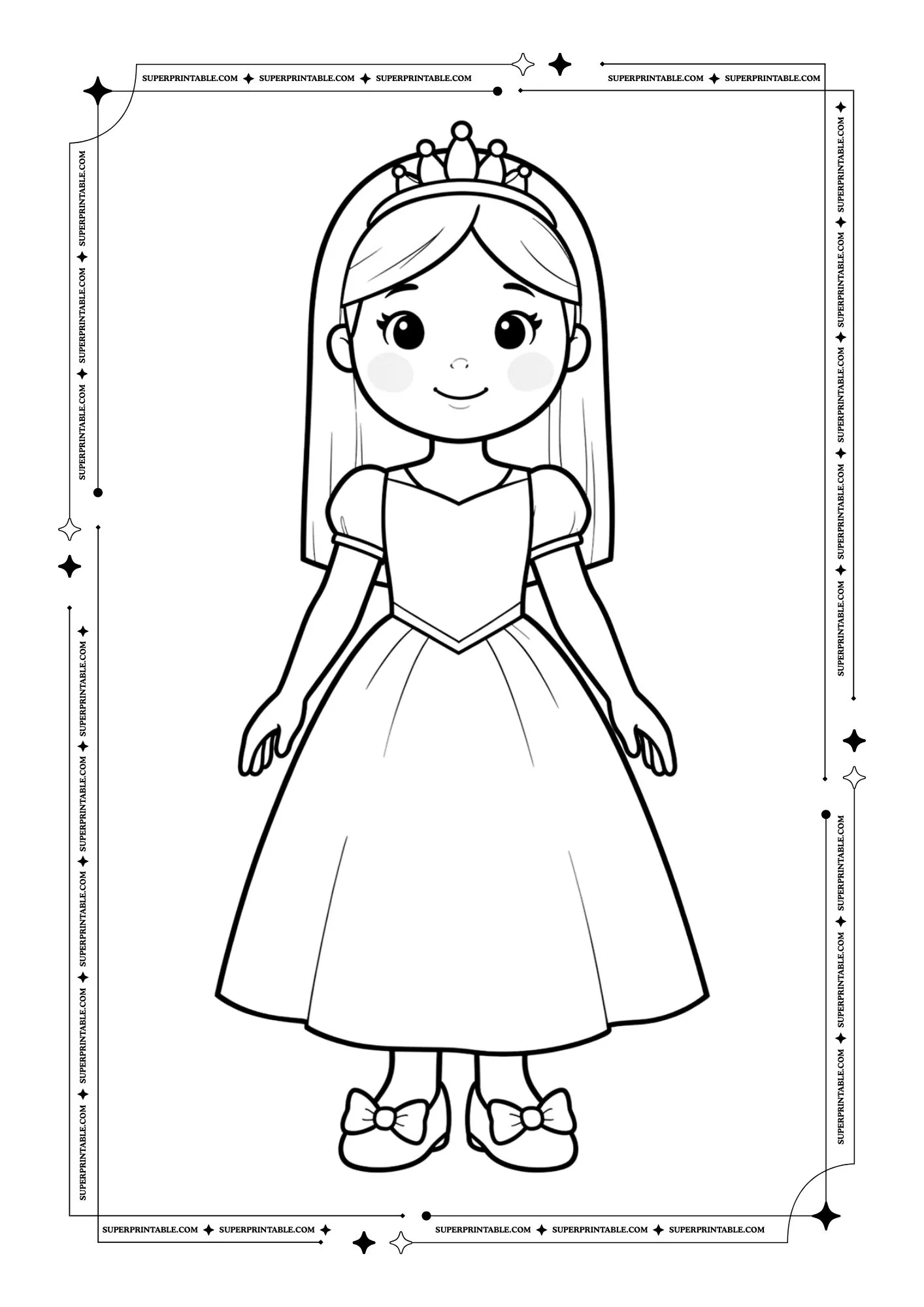 Simple Princess Coloring Pages For Kids 4