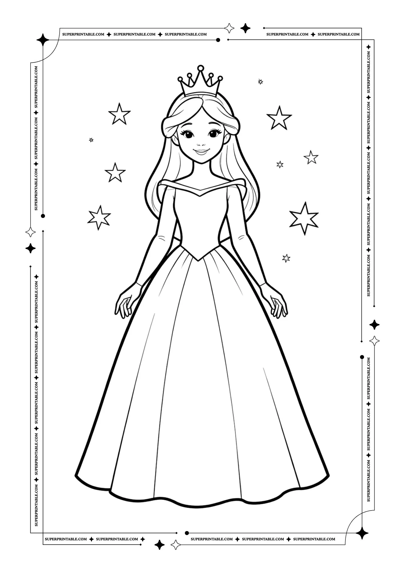 Simple Princess Coloring Pages For Kids 5