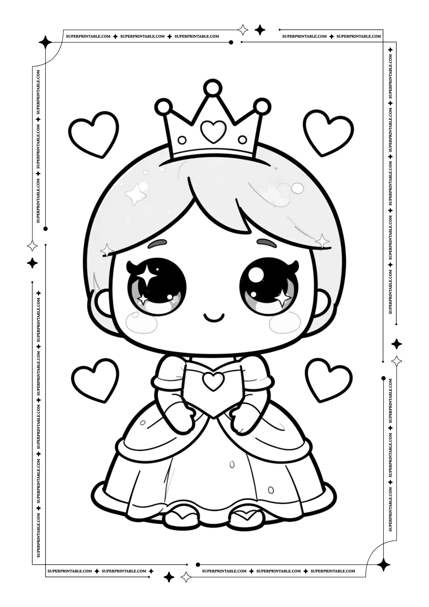 Simple Princess Coloring Pages For Kids 7