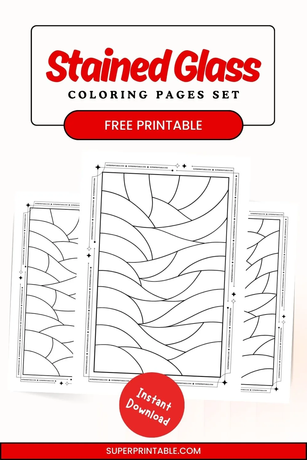 Stained Glass Coloring Pages Pinterest Image