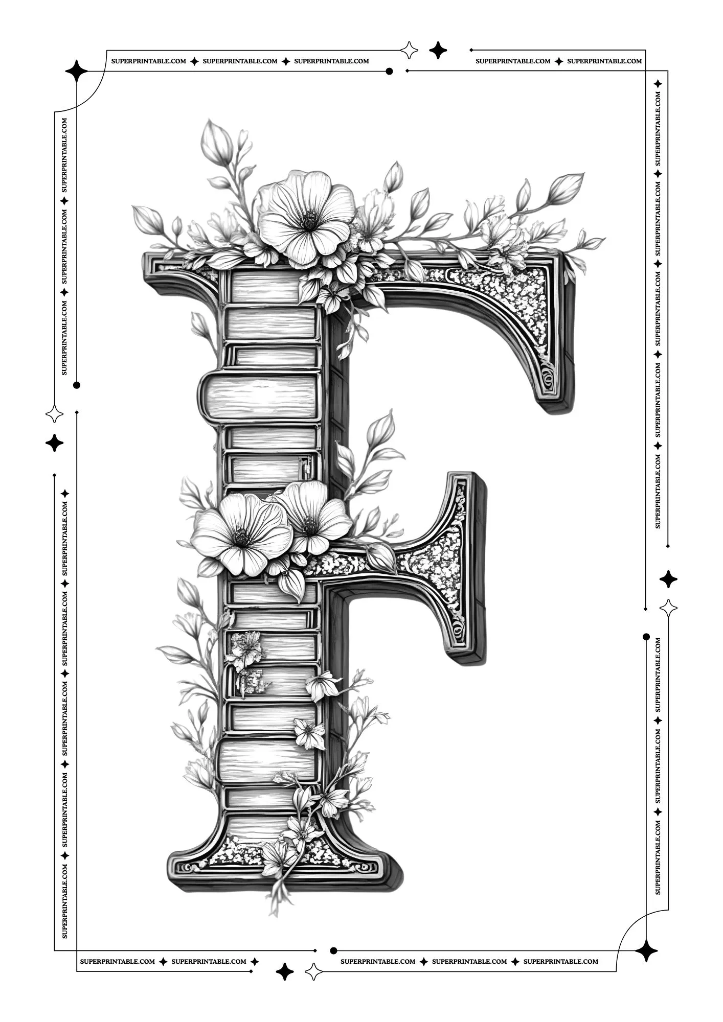 The Book Lovers Alphabet Coloring Pages 6