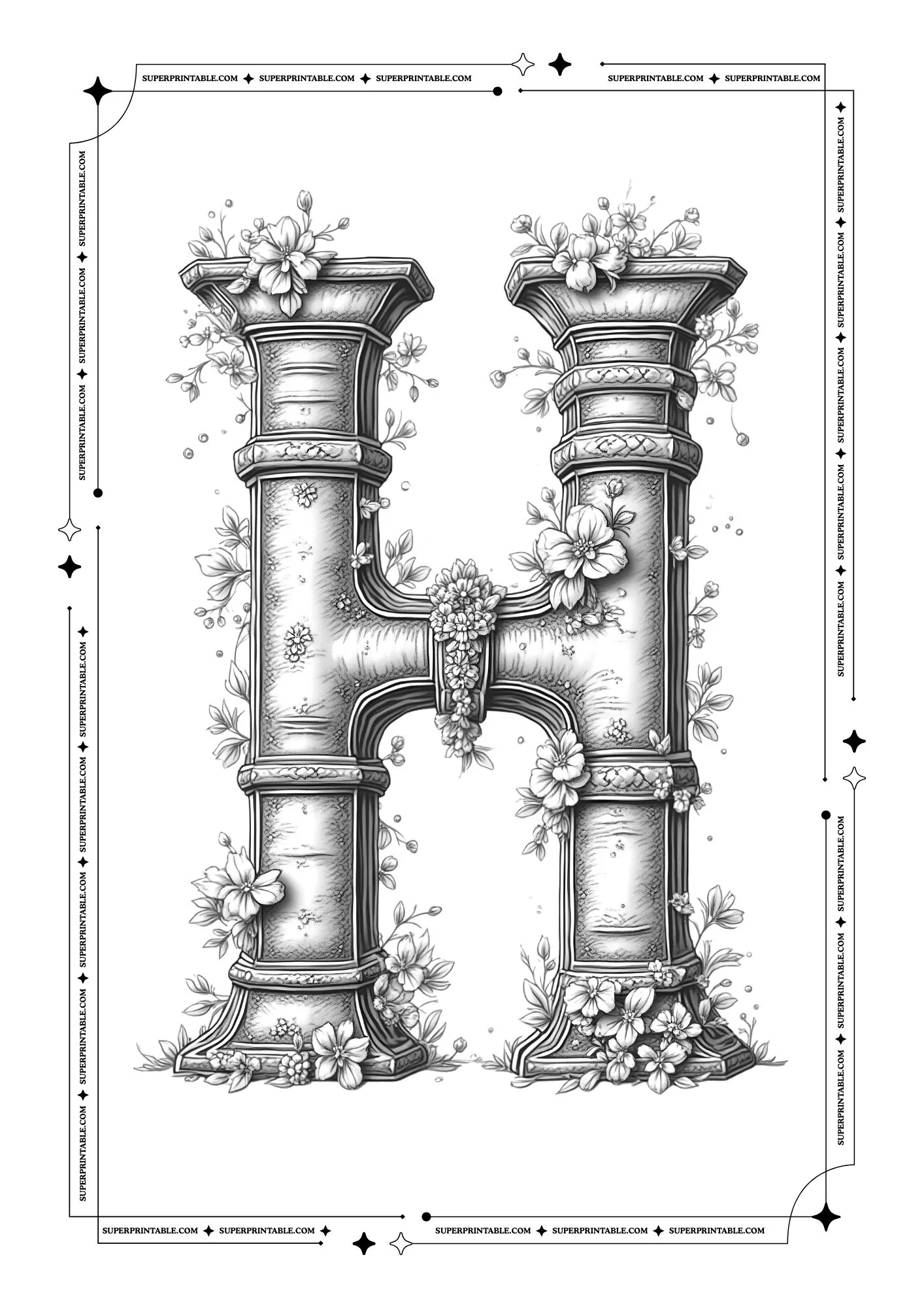 The Book Lovers Alphabet Coloring Pages 8