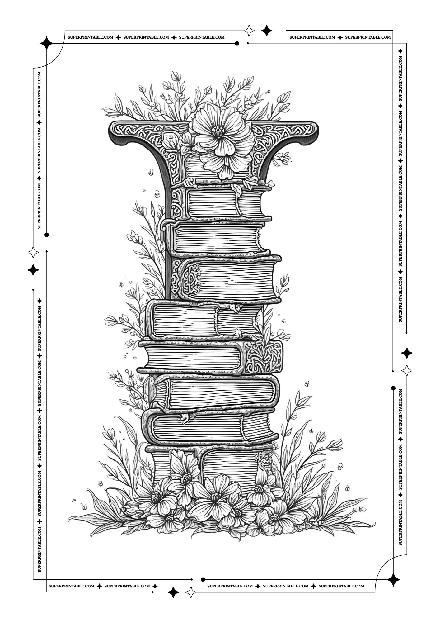 The Book Lovers Alphabet Coloring Pages 9