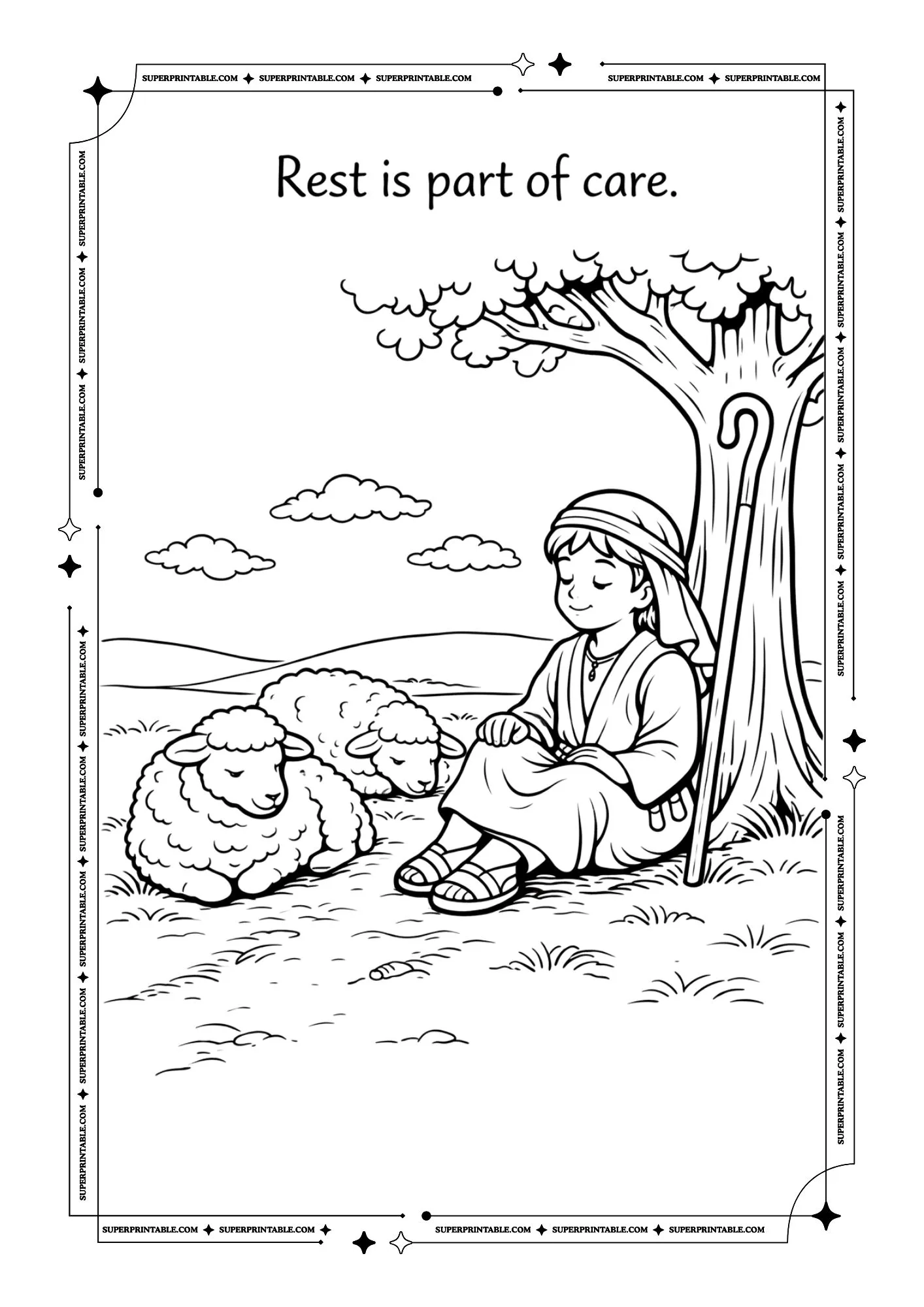 The Helpful Shepherds Coloring Pages 10