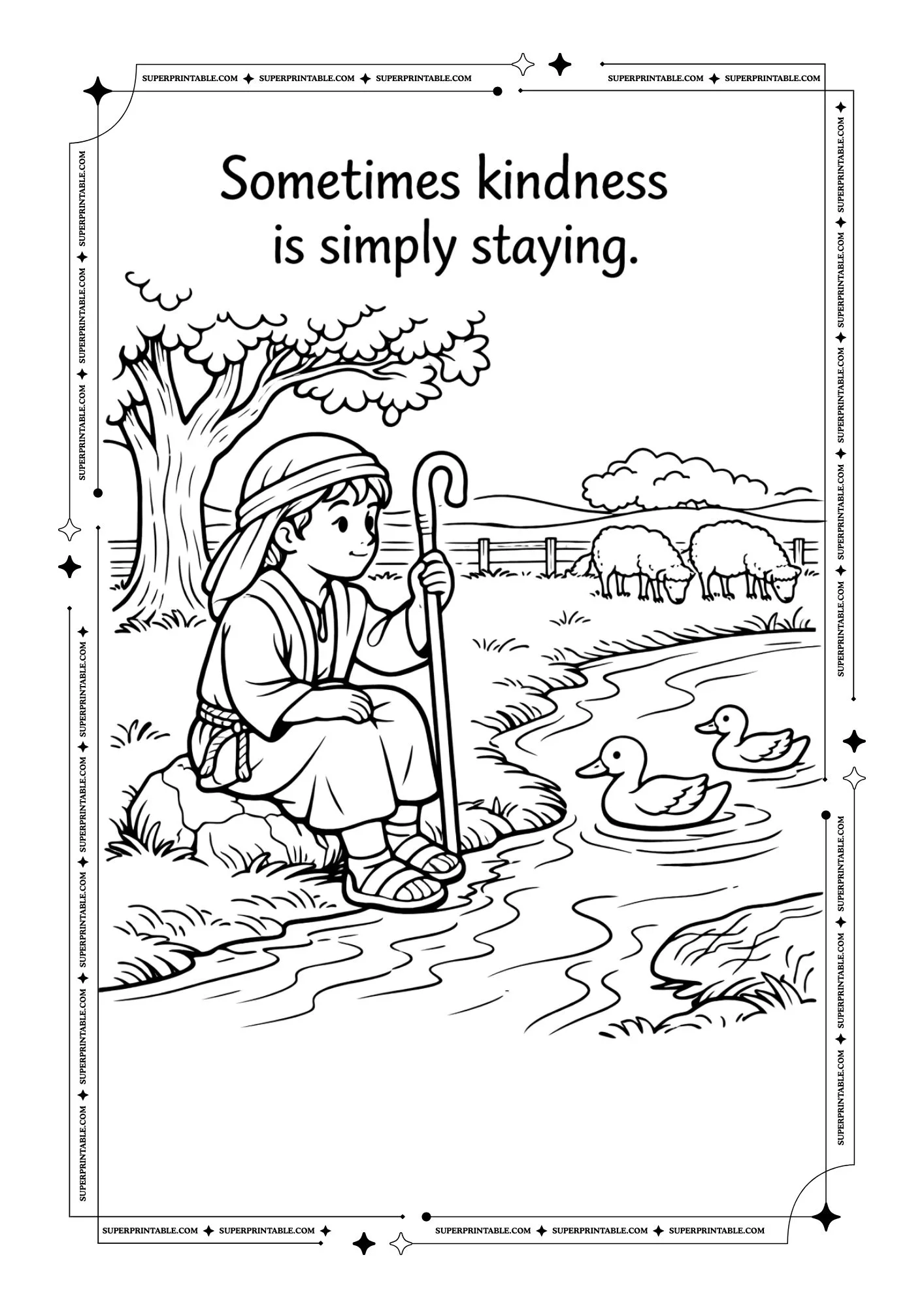 The Helpful Shepherds Coloring Pages 2
