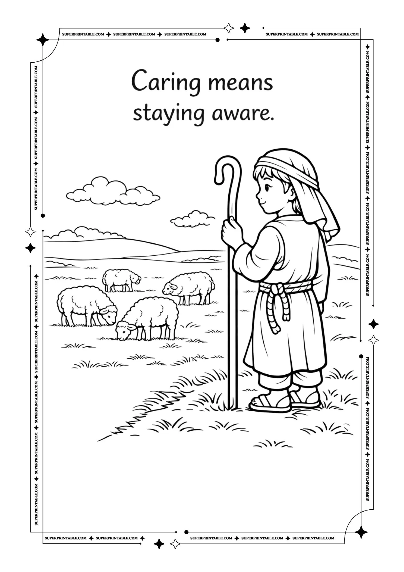 The Helpful Shepherds Coloring Pages 3