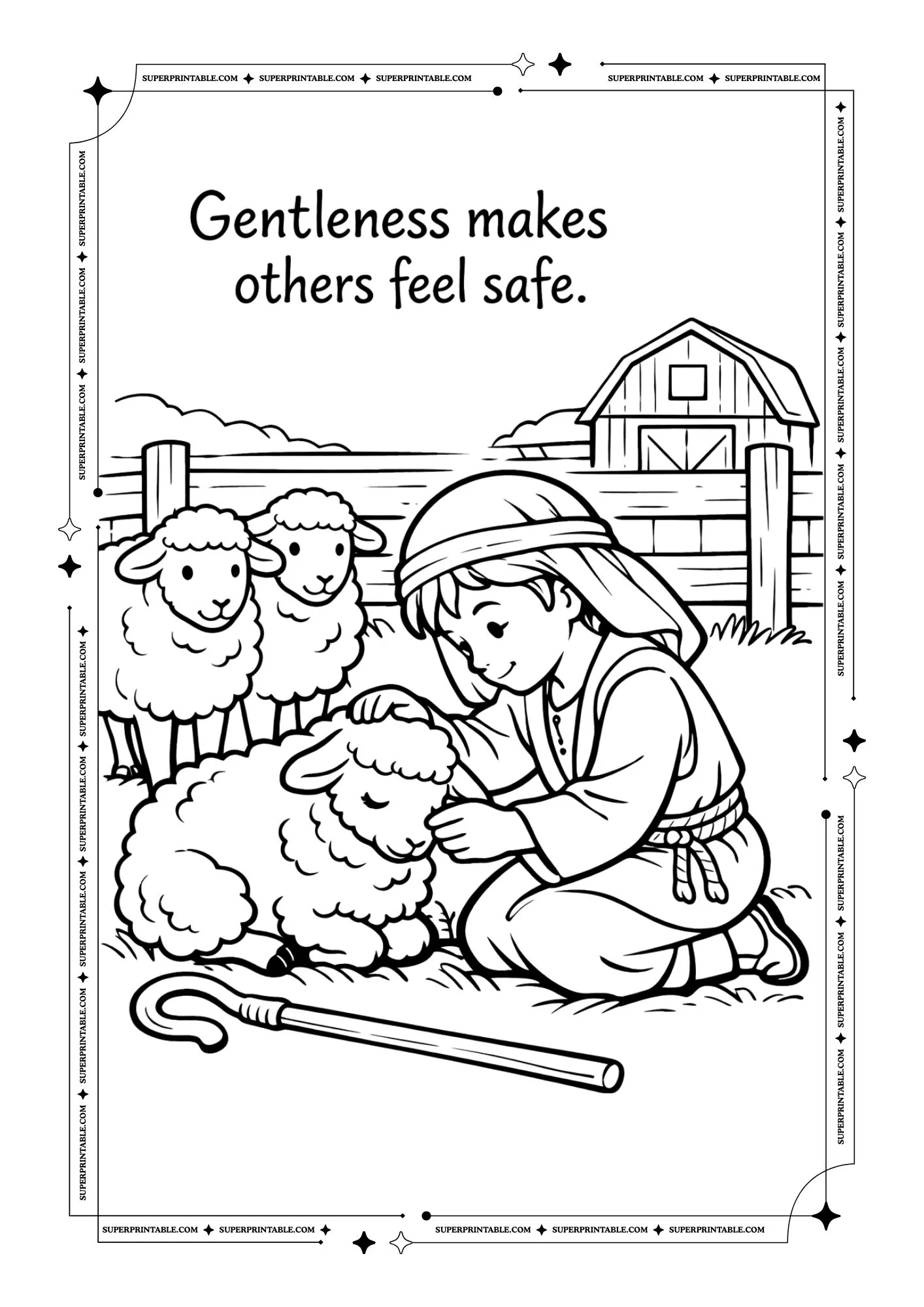 The Helpful Shepherds Coloring Pages 4