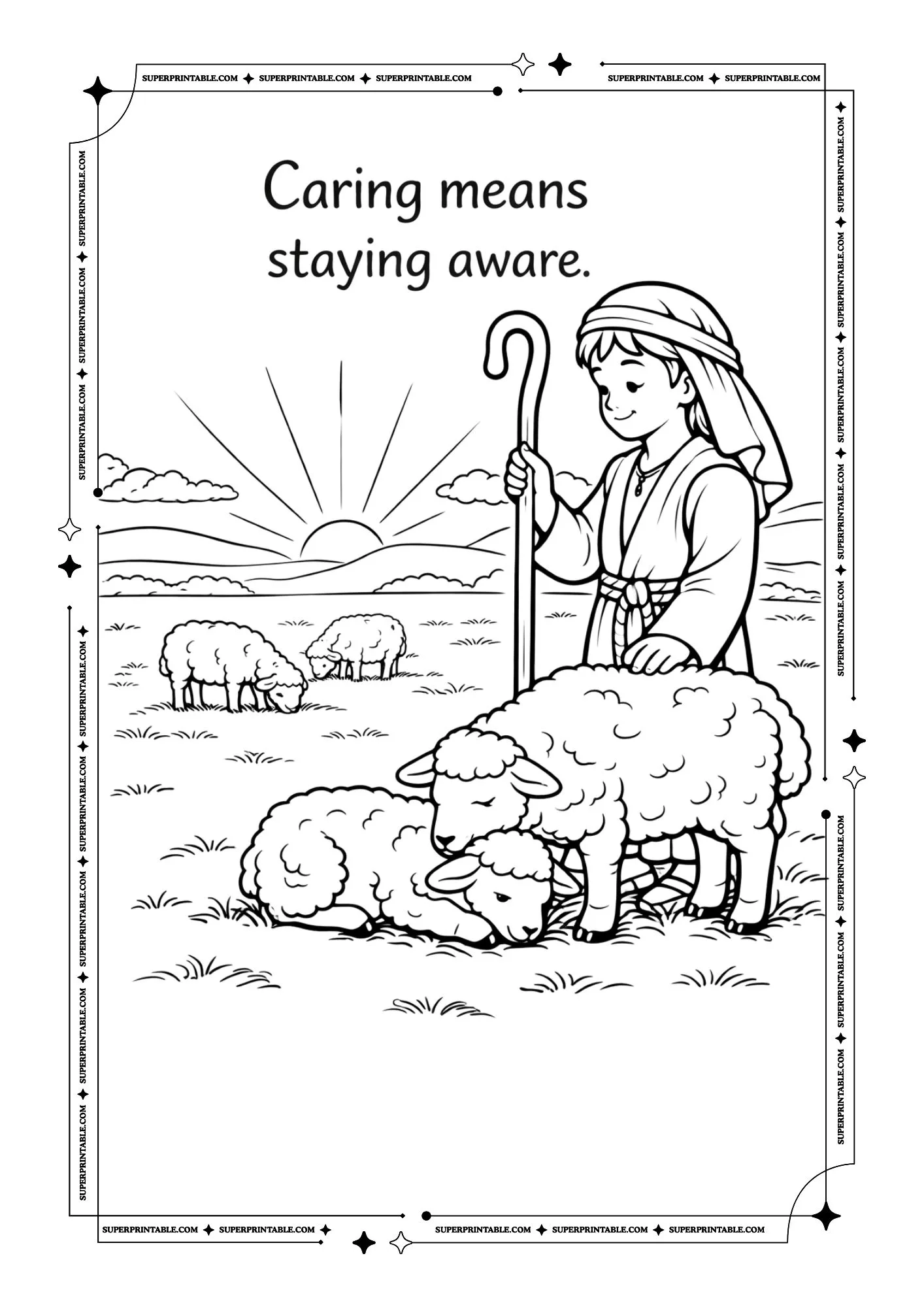 The Helpful Shepherds Coloring Pages 8