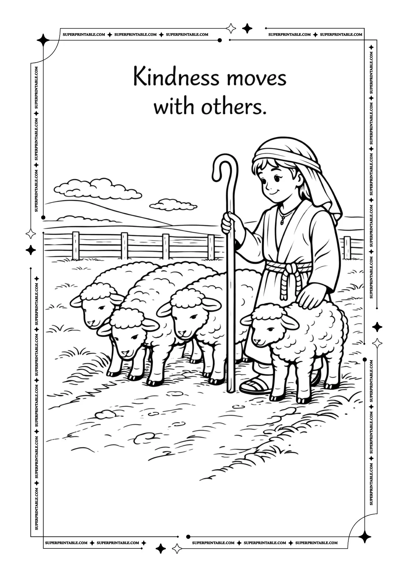 The Helpful Shepherds Coloring Pages 9