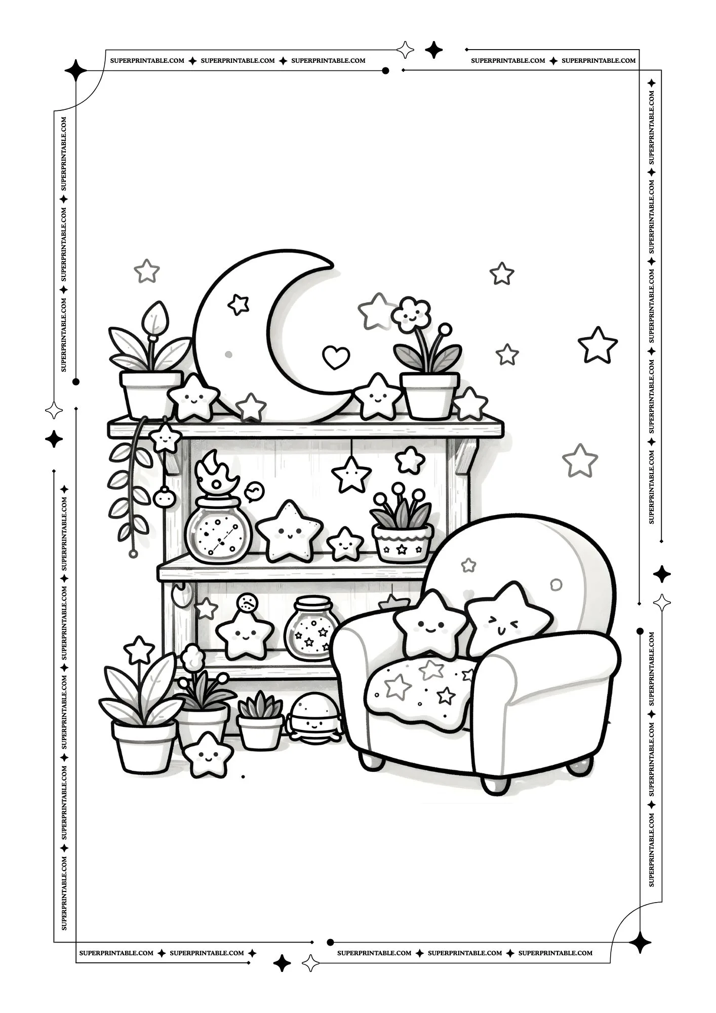 Valentines Cozy Rooms Coloring Pages 4