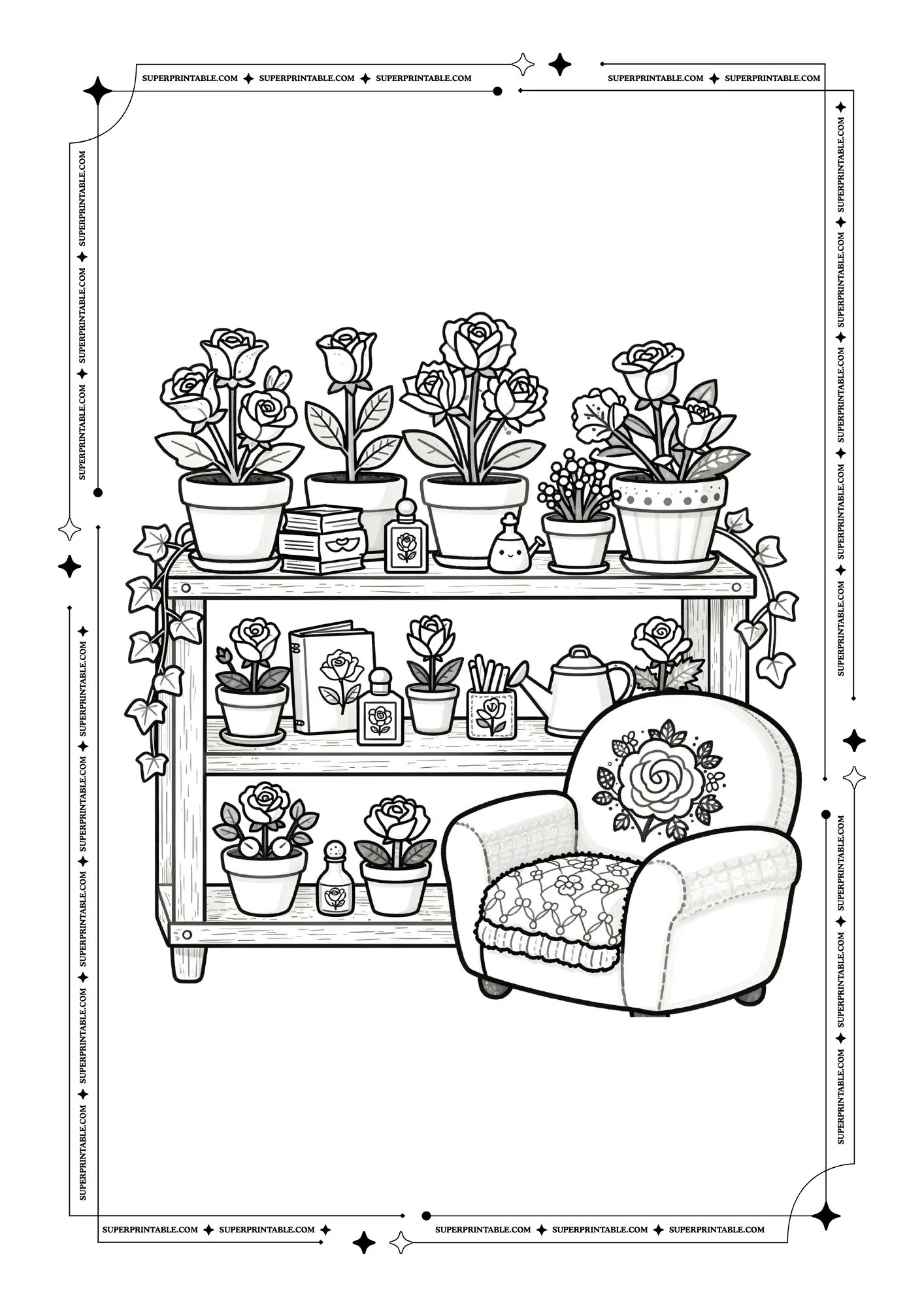 Valentines Cozy Rooms Coloring Pages 6