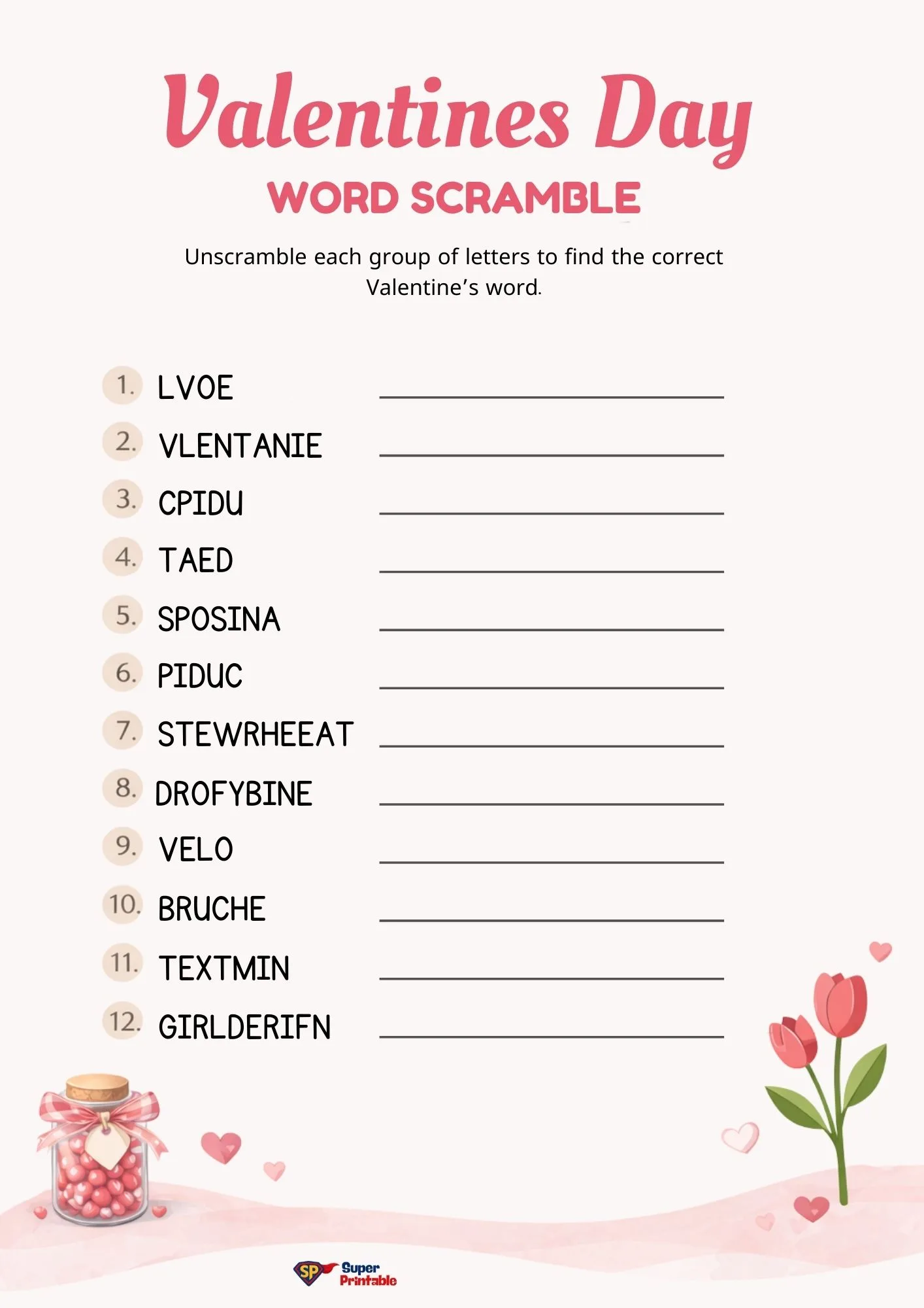 Valentine's Day Word Scramble 4