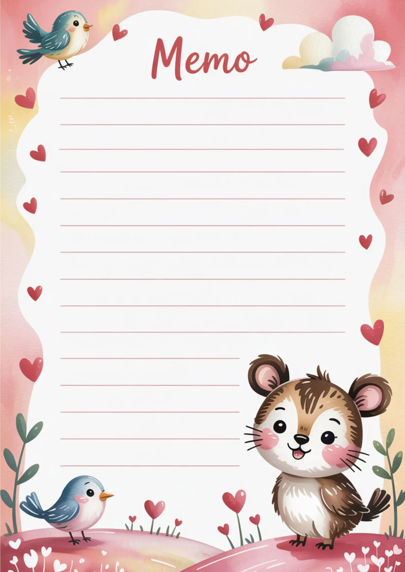 Valentines Digital Memo Pages 1