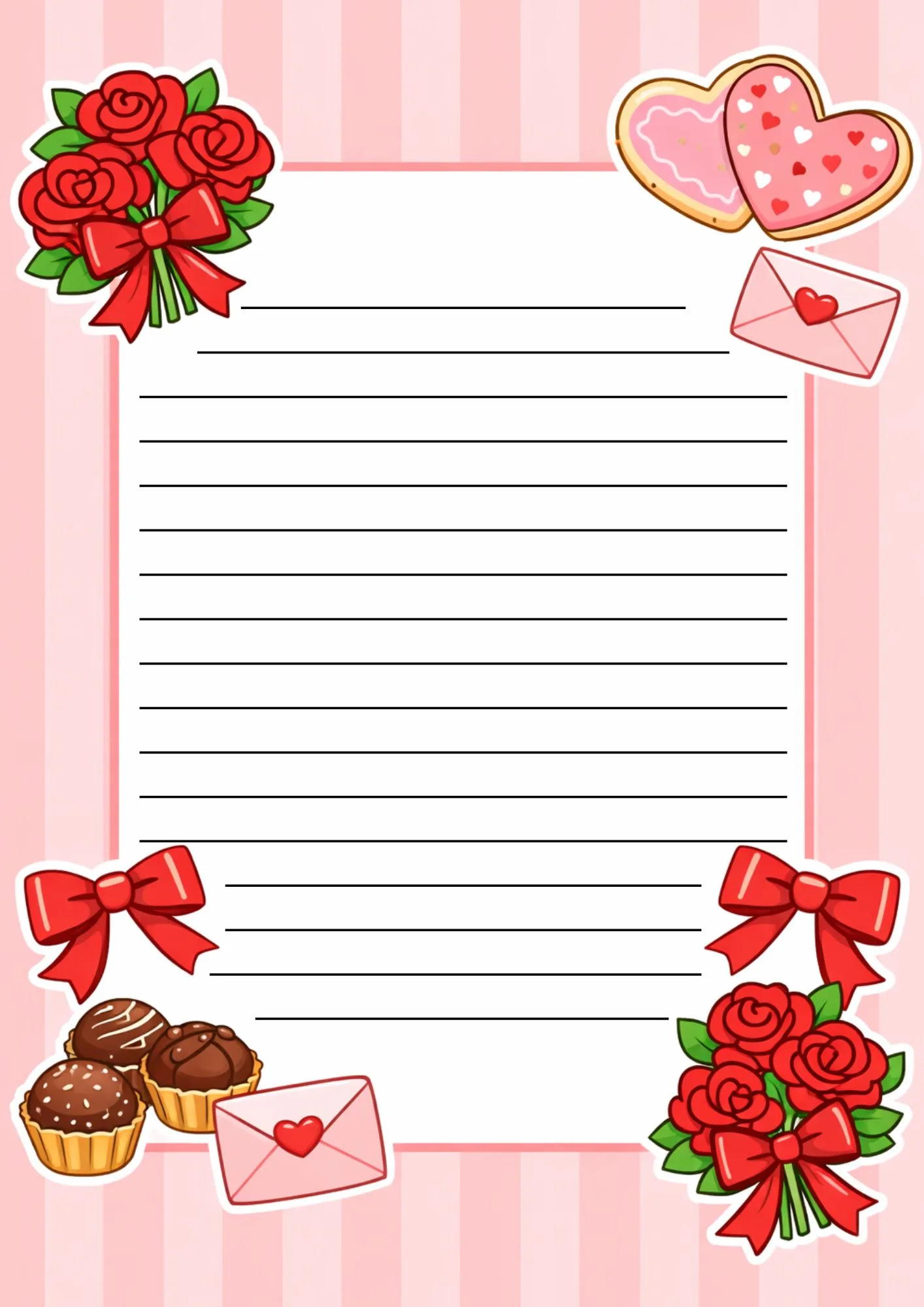 Valentines Digital Writing Papers 3
