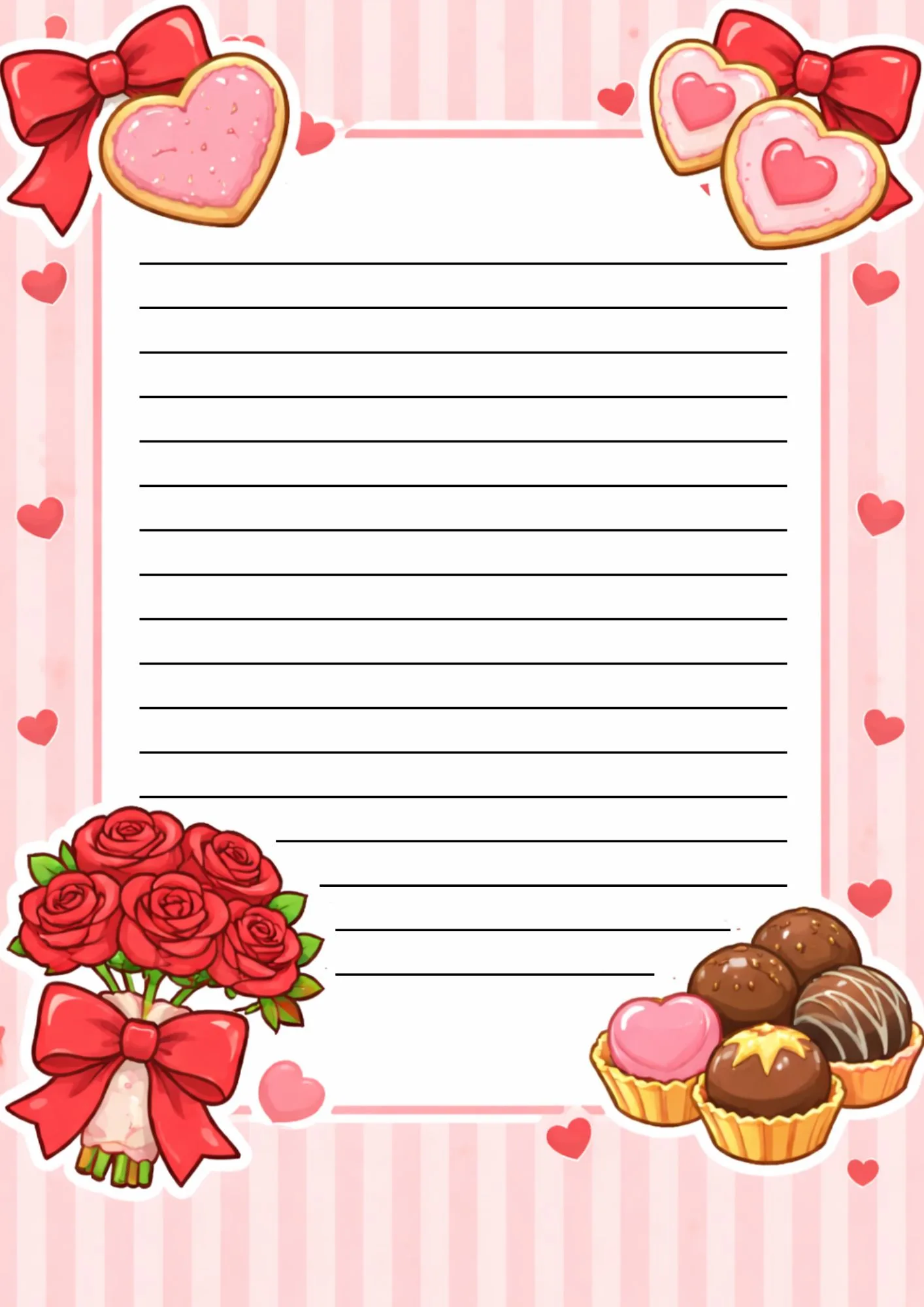 Valentines Digital Writing Papers 4