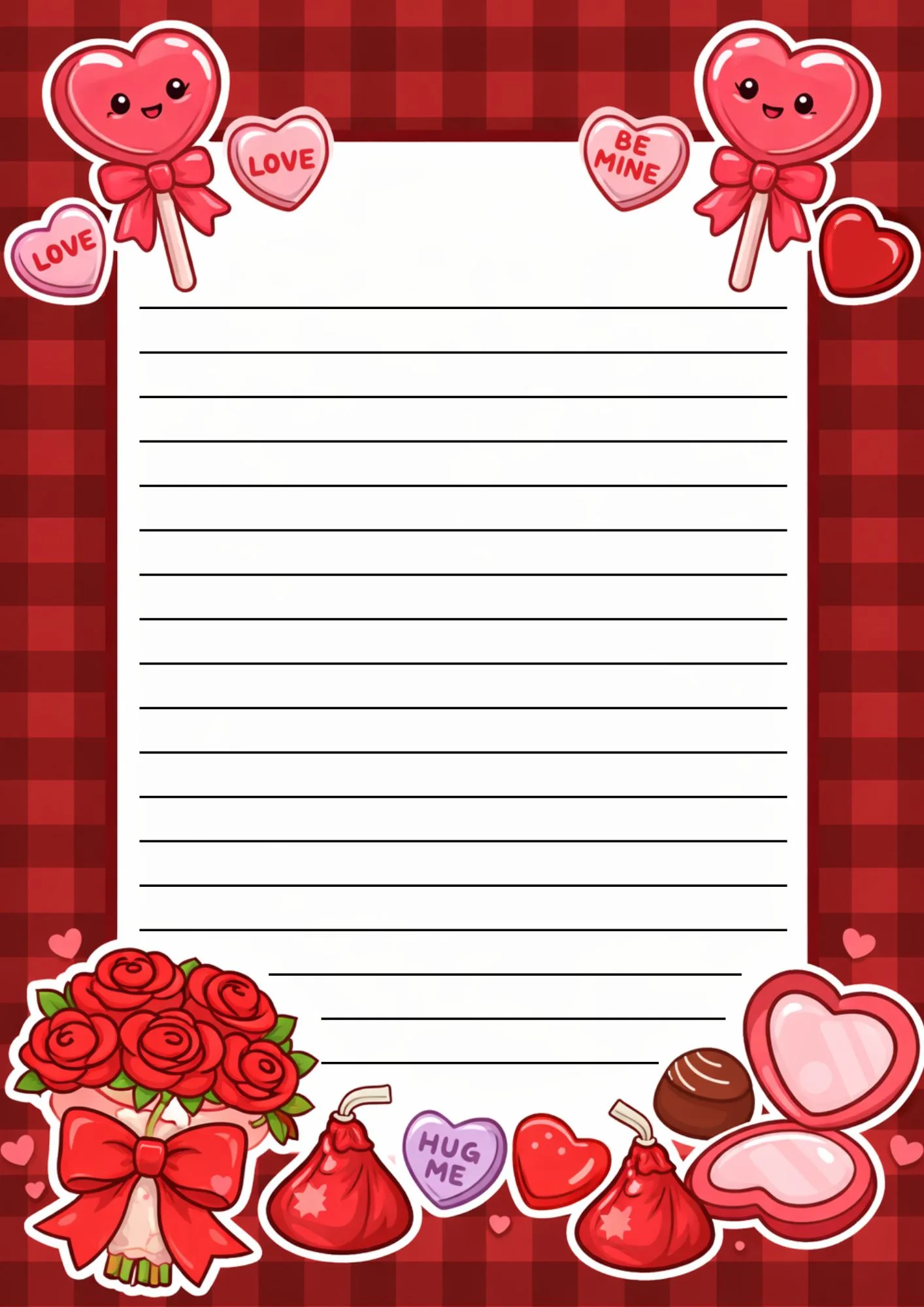 Valentines Digital Writing Papers 5