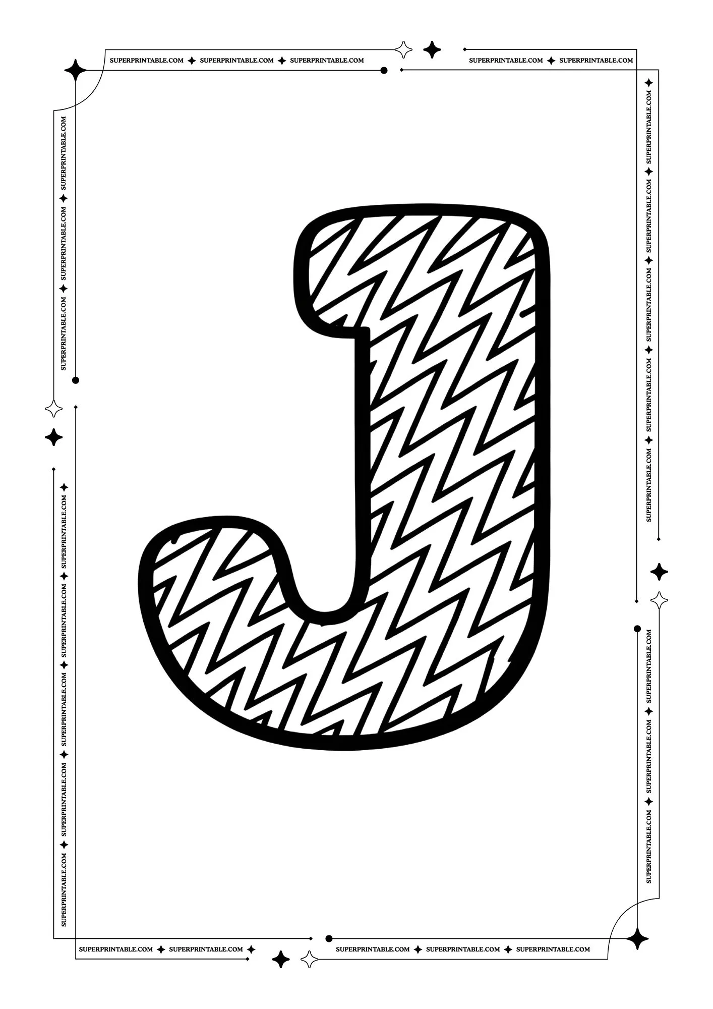 Zigzag Alphabet Coloring Pages 10