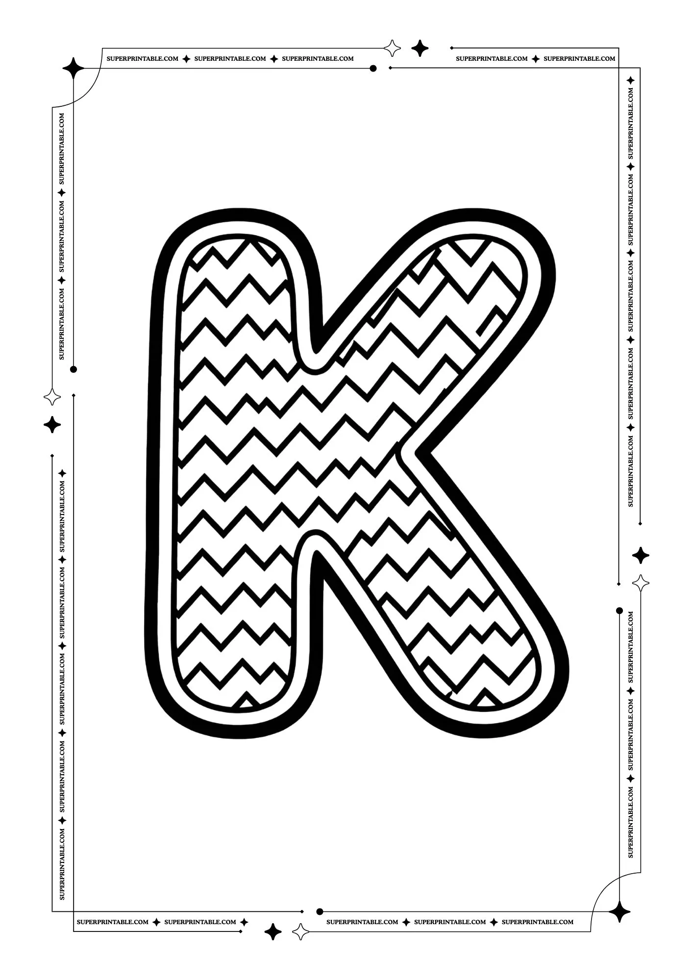 Zigzag Alphabet Coloring Pages 11