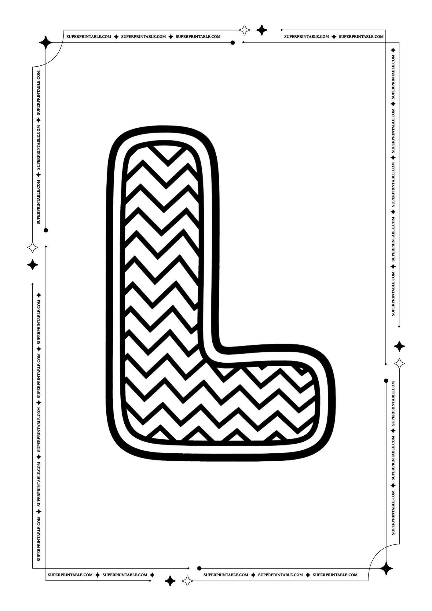 Zigzag Alphabet Coloring Pages 12
