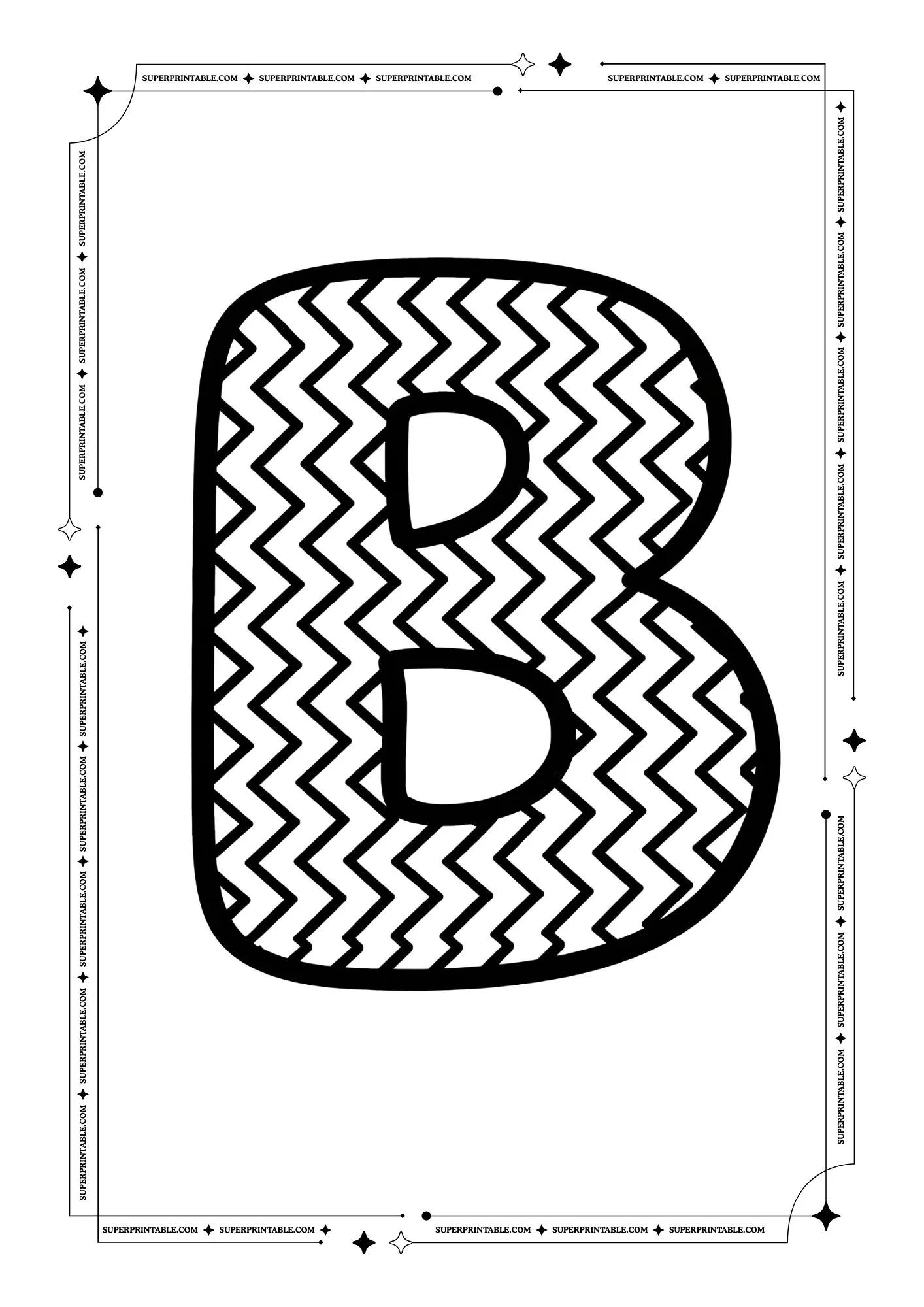 Zigzag Alphabet Coloring Pages 2