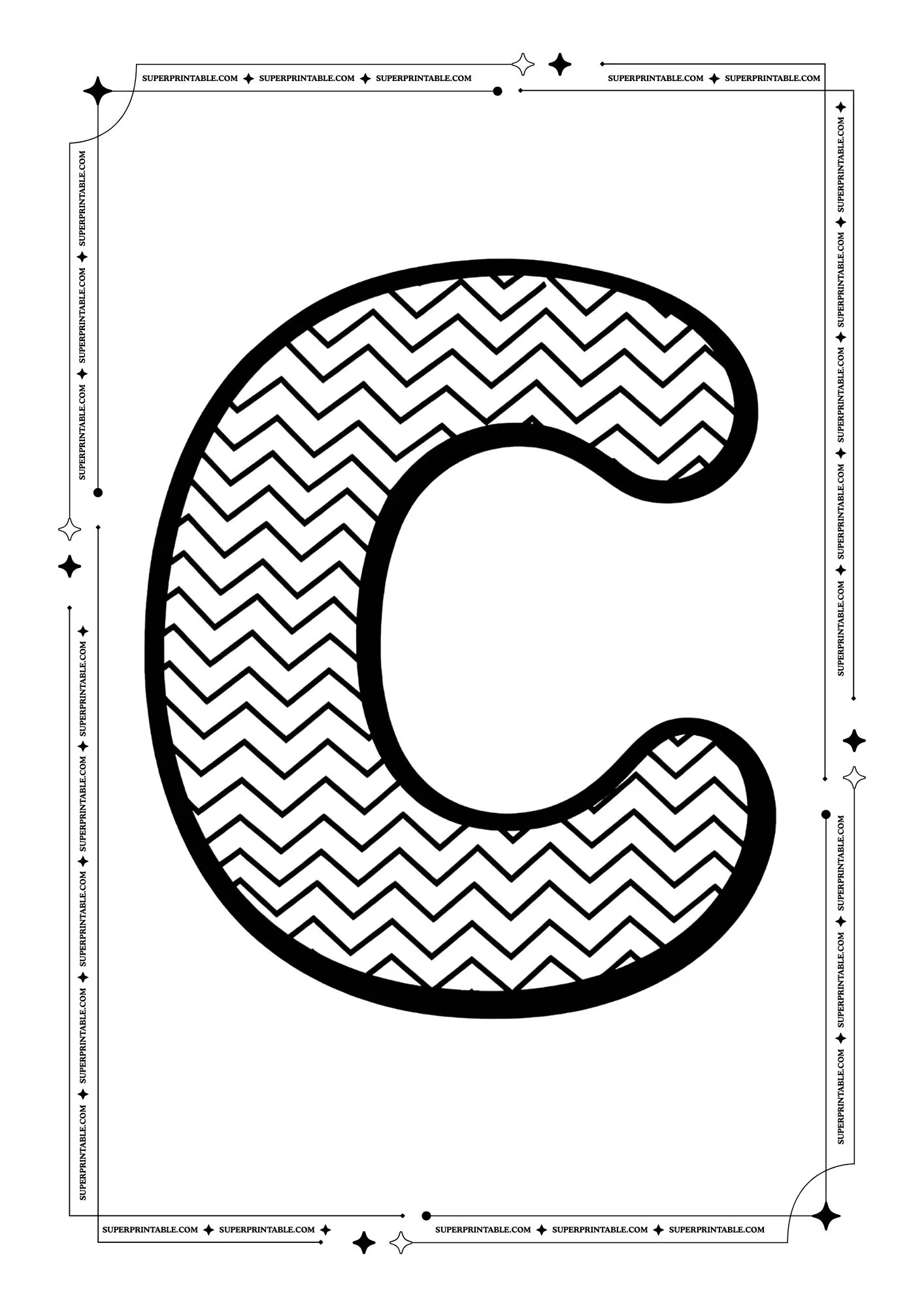 Zigzag Alphabet Coloring Pages 3