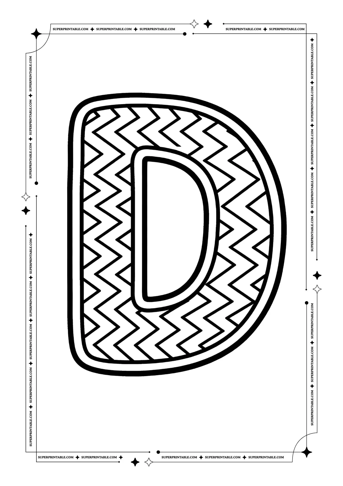 Zigzag Alphabet Coloring Pages 4