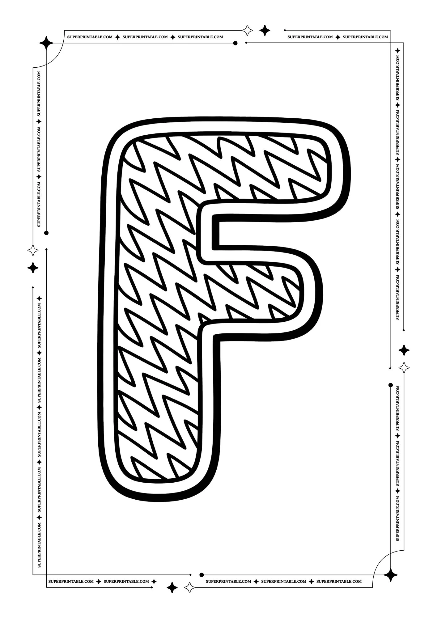 Zigzag Alphabet Coloring Pages 6