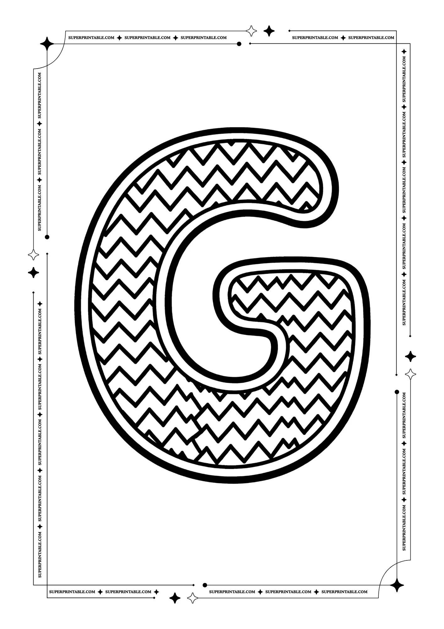 Zigzag Alphabet Coloring Pages 7
