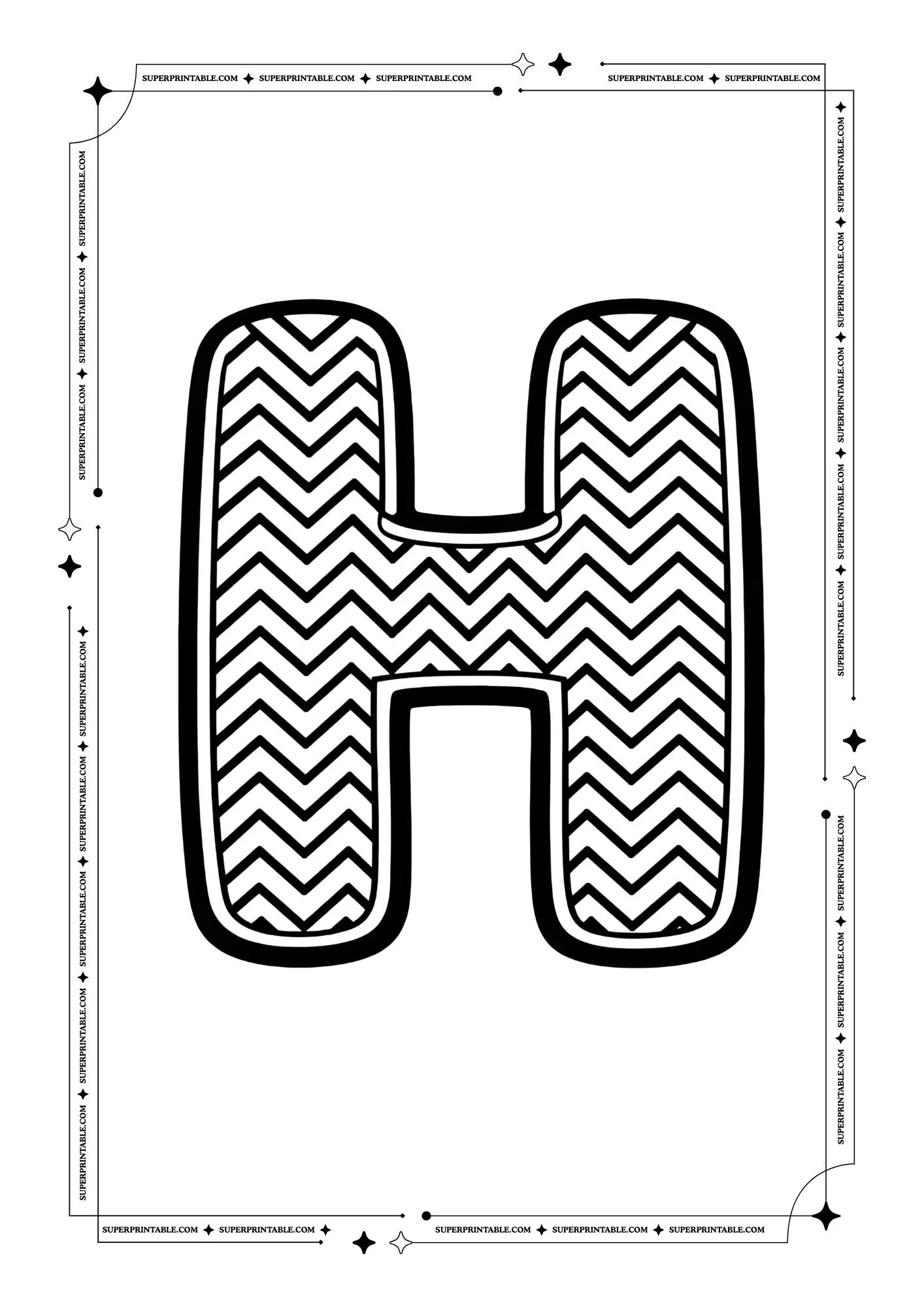 Zigzag Alphabet Coloring Pages 8