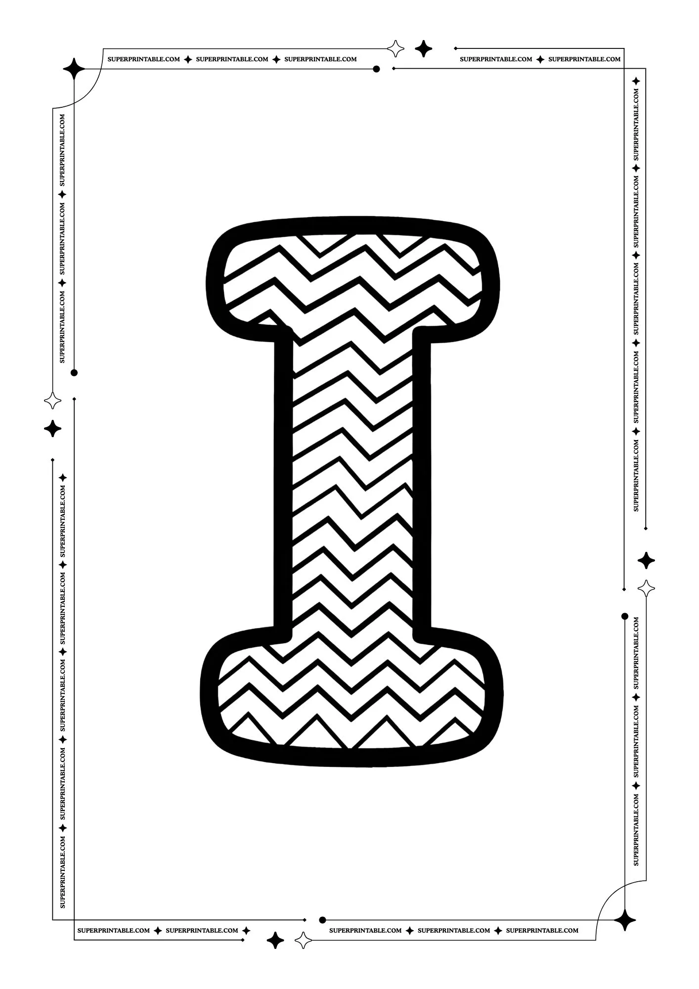 Zigzag Alphabet Coloring Pages 9