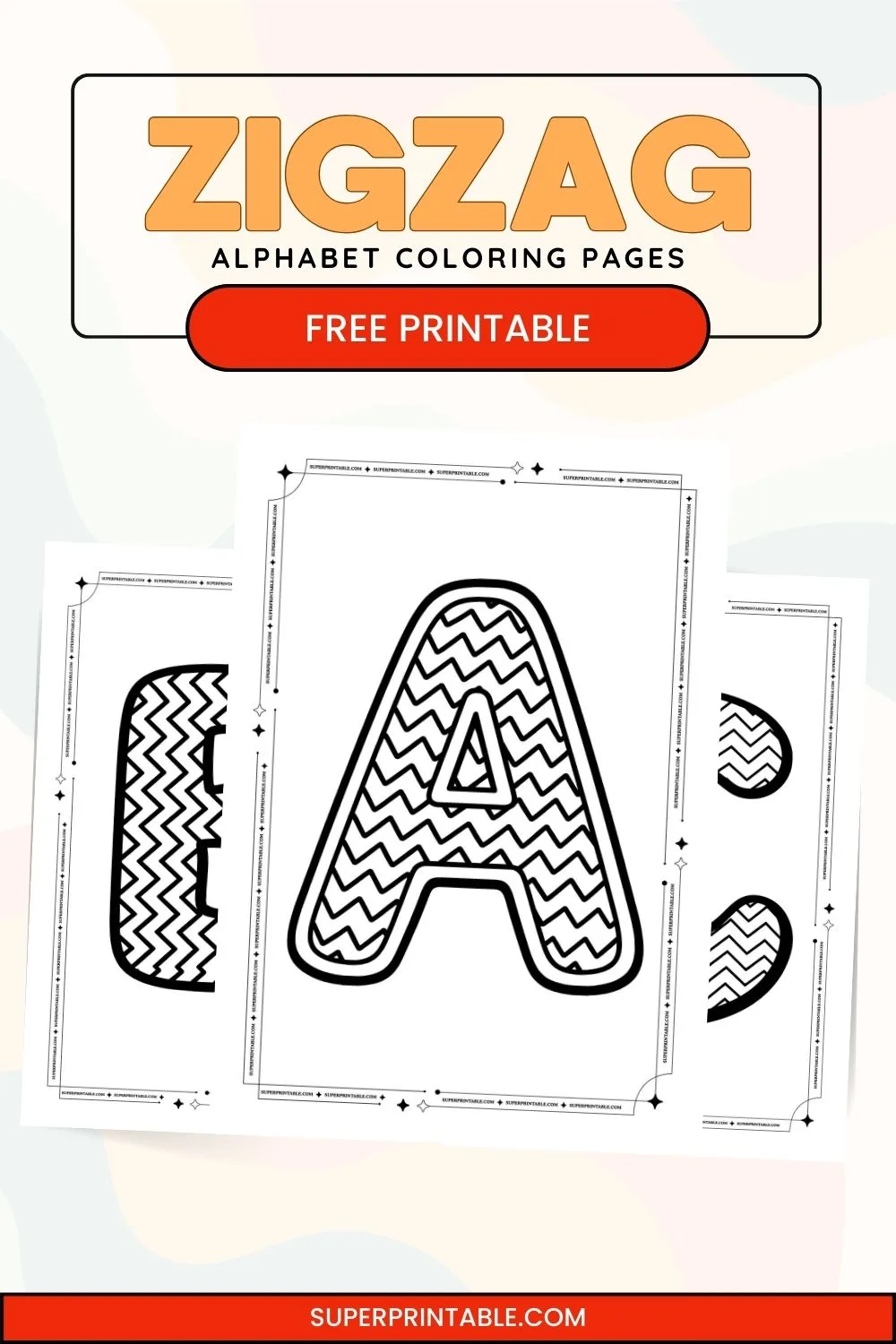 Zigzag Alphabet Coloring Pages Pinterest Image