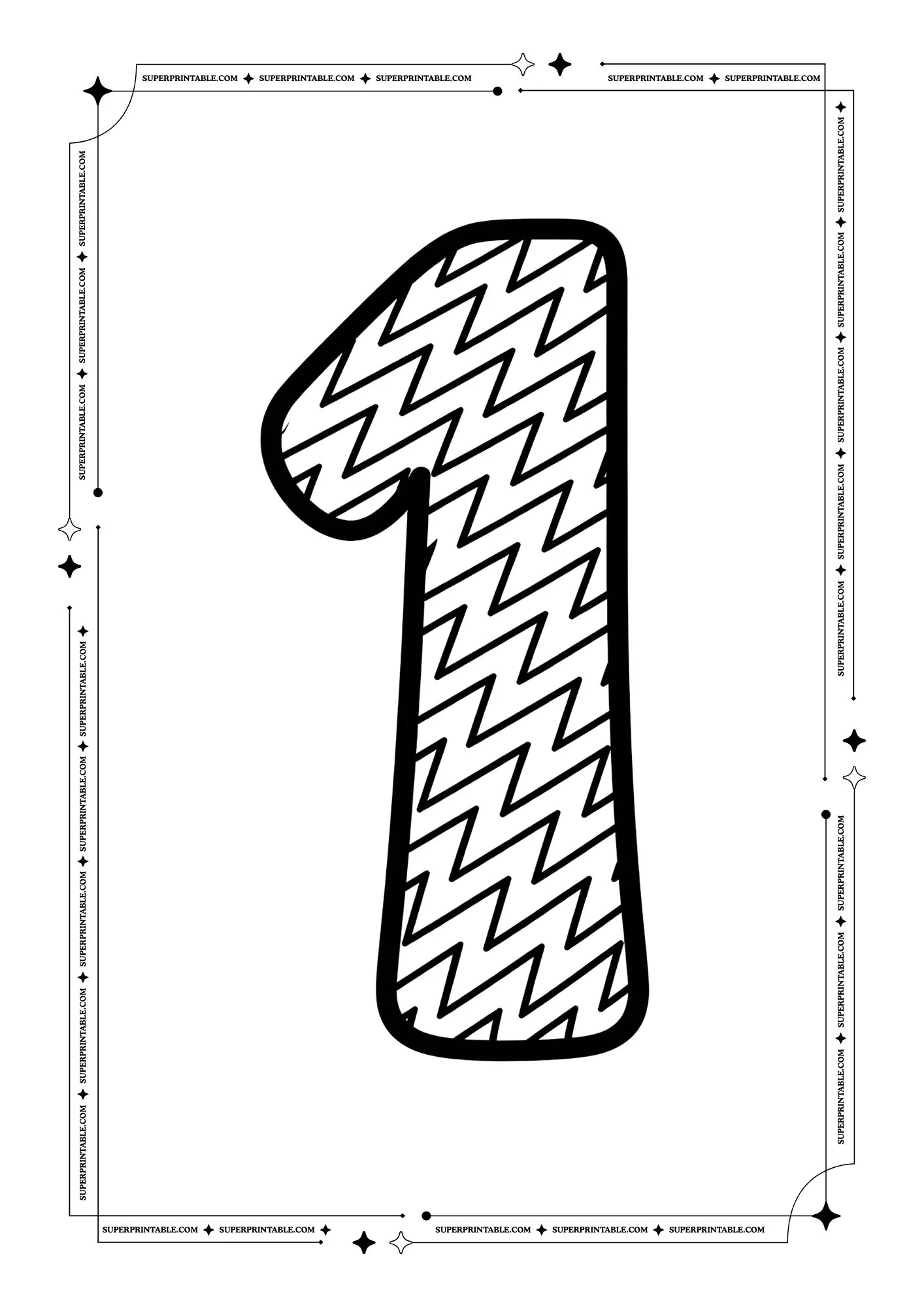 Zigzag Numbers Coloring Pages 2
