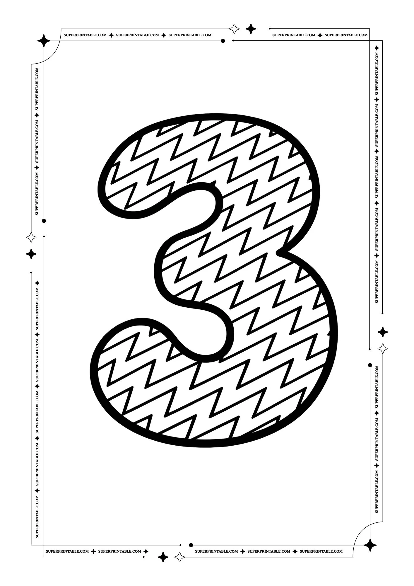 Zigzag Numbers Coloring Pages 4