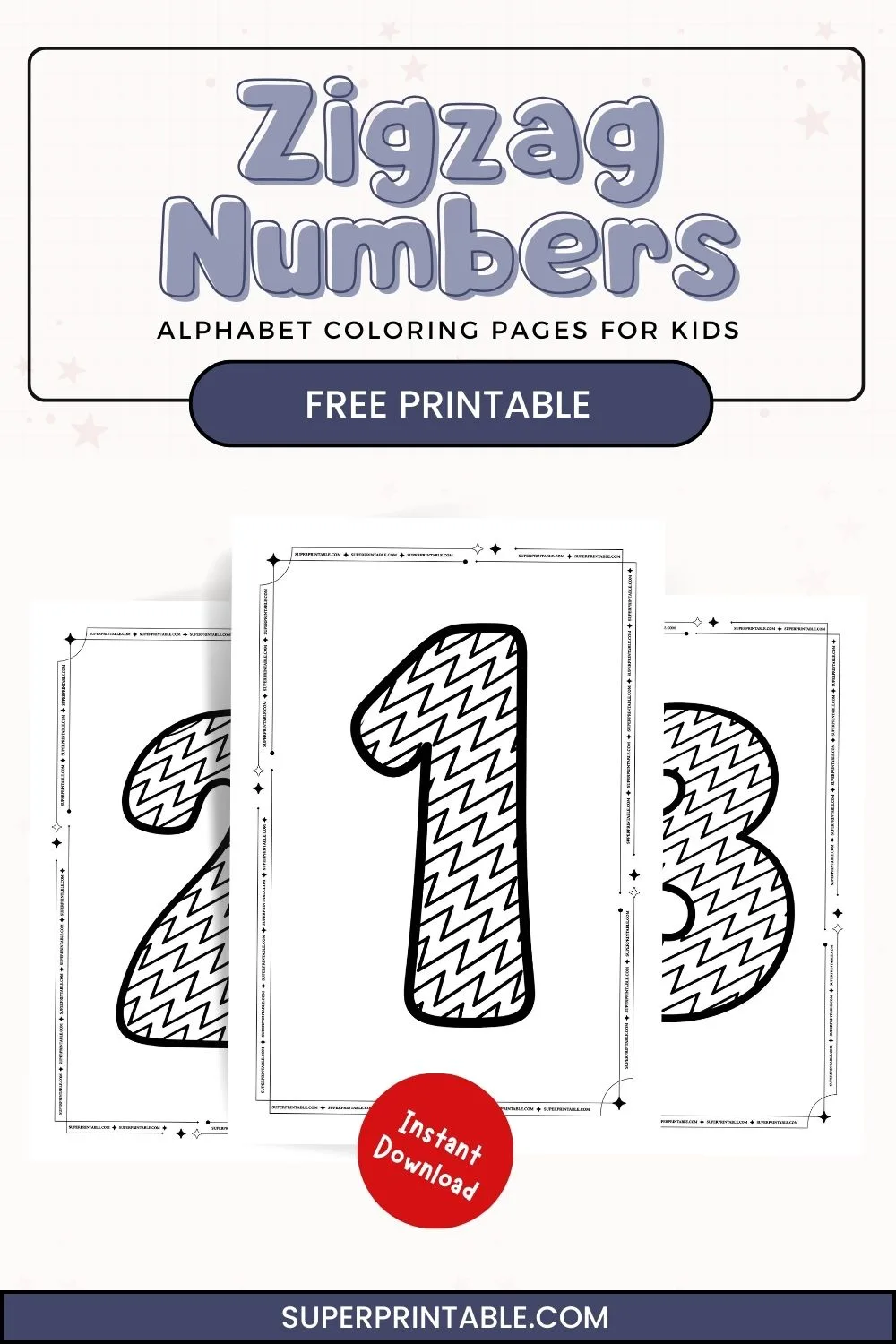 Zigzag Numbers Coloring Pages Pinterest Image
