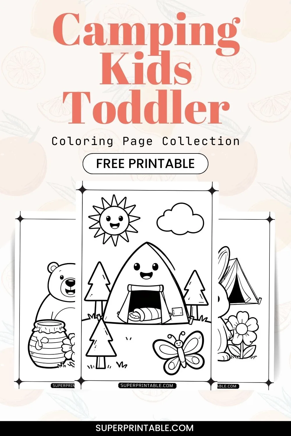 10+ Camping Kids Toddler Coloring Pages Pinterest Image