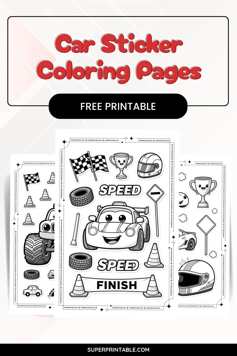 10+ Car Sticker Coloring Pages Pinterest Image