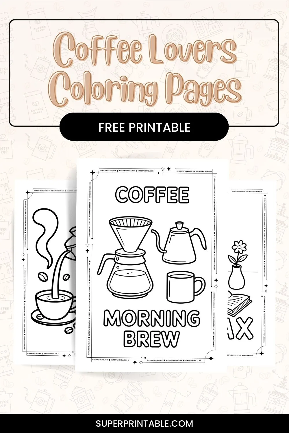 10+ Coffee Lovers Coloring Pages Pinterest Image